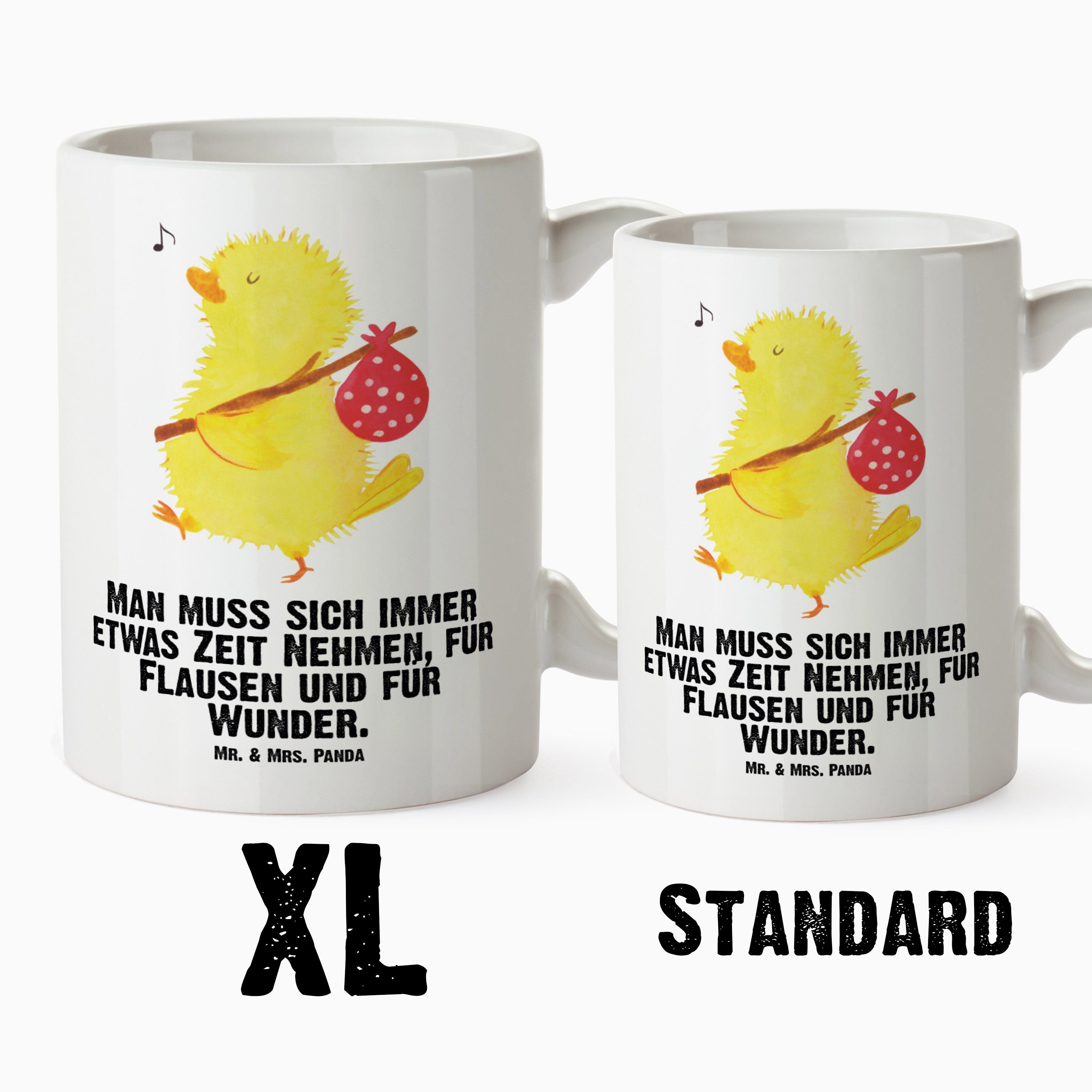 Mr. & Mrs. Panda Tasse Große Wanderer Weiß Wu, Geschenk Küken Tasse Ostern, Tasse, - Geschenk, - Keramik zu XL