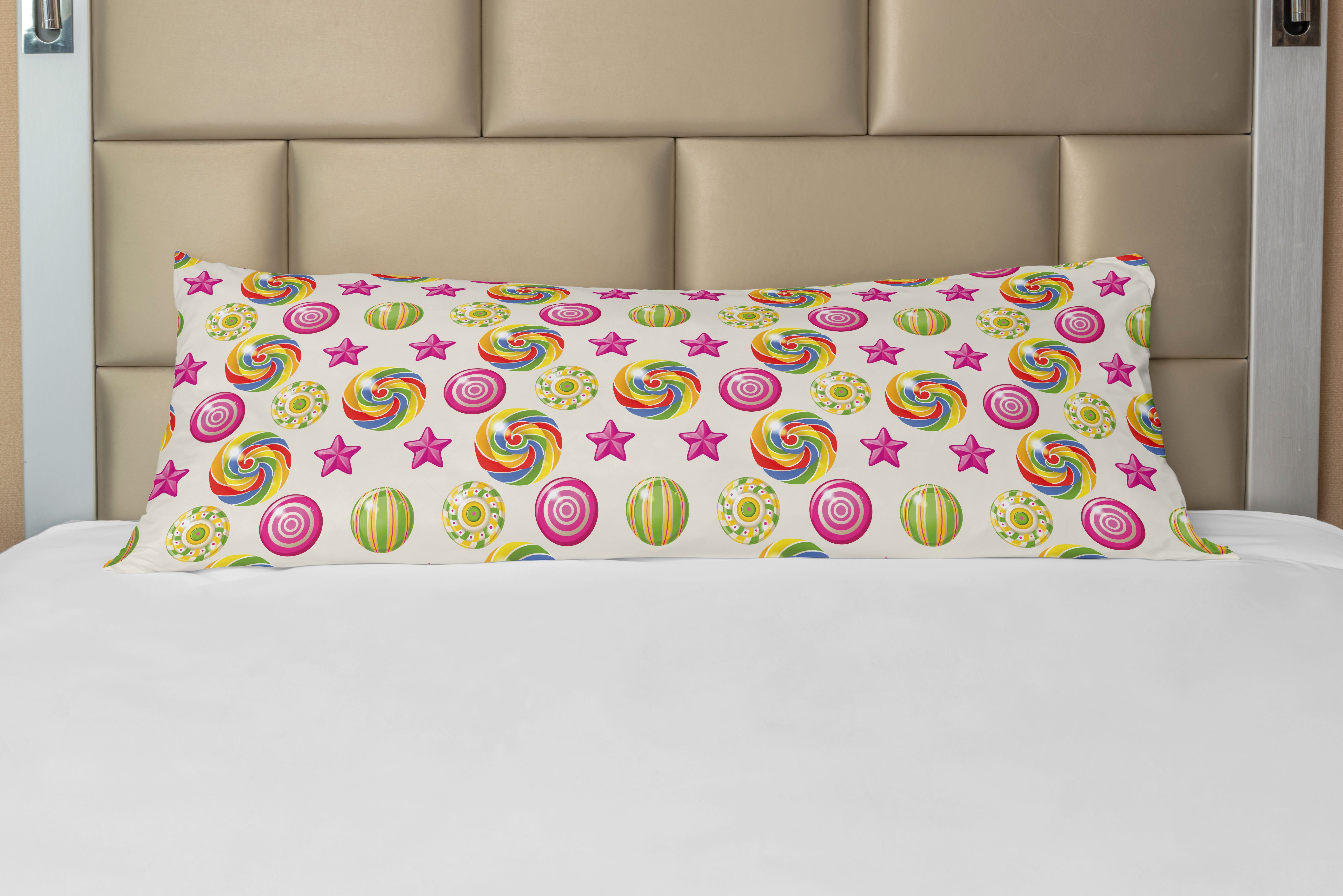 Langer Abakuhaus, Lollipop Yummy Deko-Akzent Dessert Kissenbezug, Süßigkeiten Seitenschläferkissenbezug