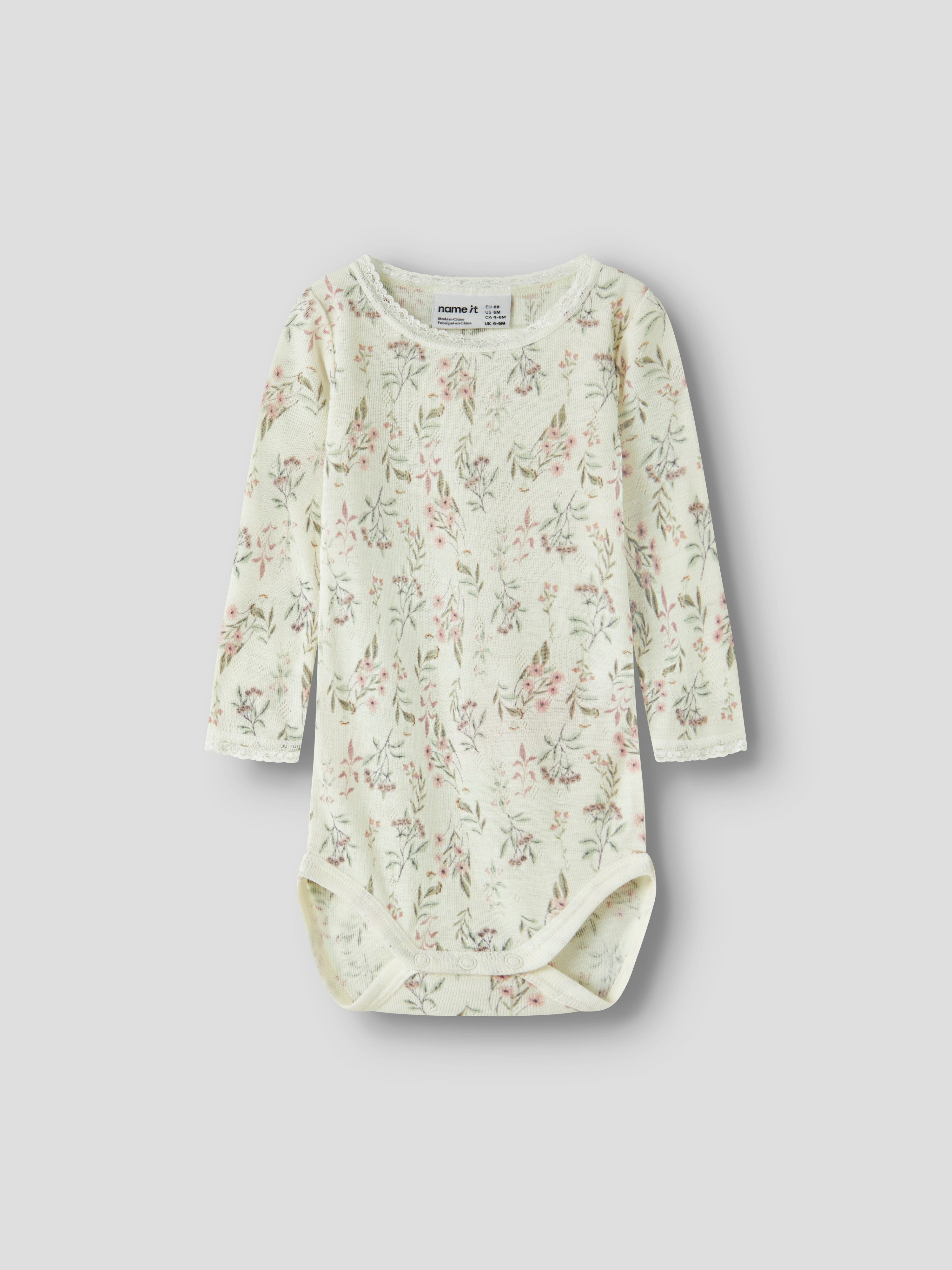 Name It Langarmbody NBFWANG WOOL NEEDLE LS BODY NOOS Wolle
