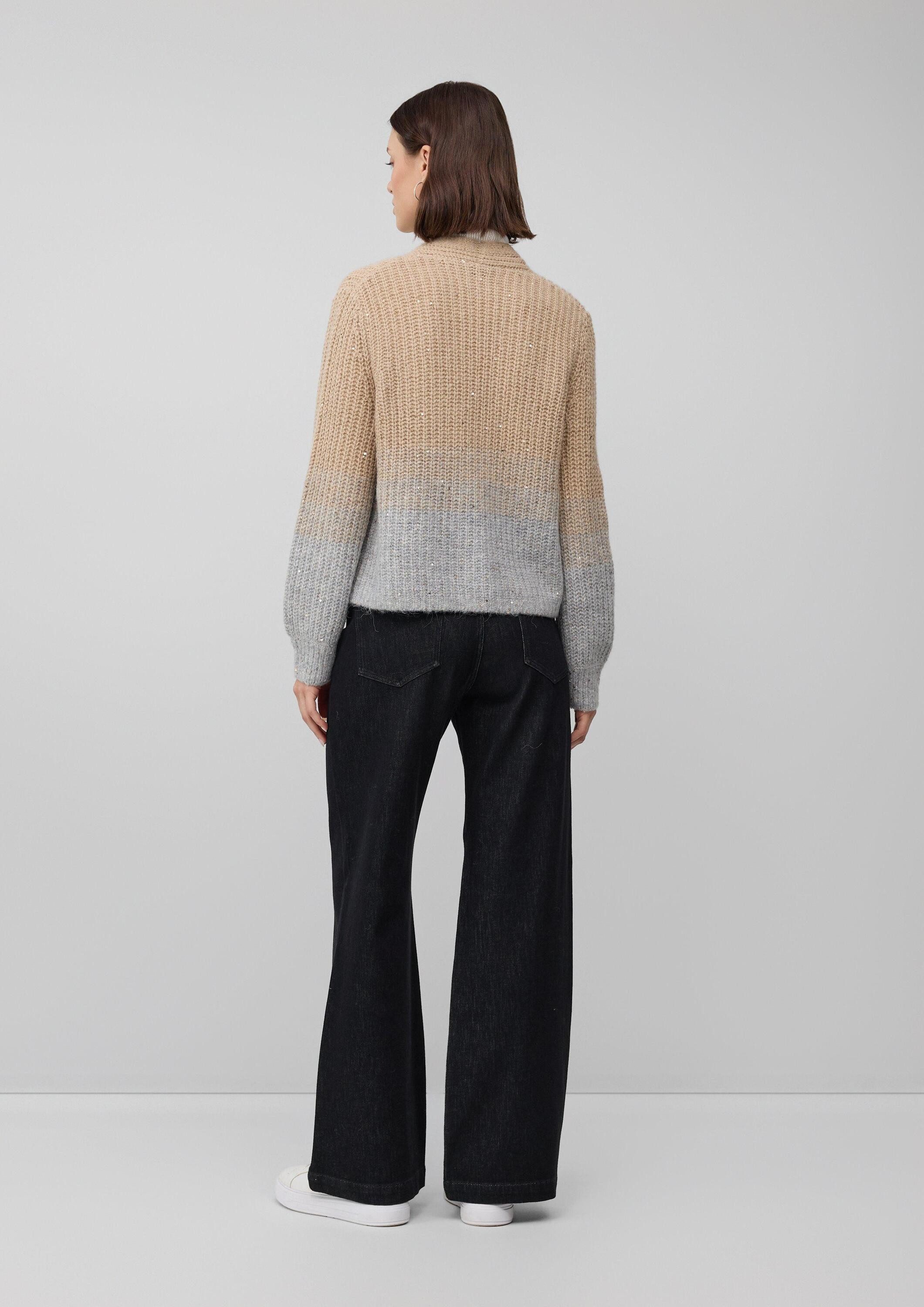 s.Oliver Cardigan Strickjacke Grobstrickjacke mit Farbverlauf und Pailletten-Details