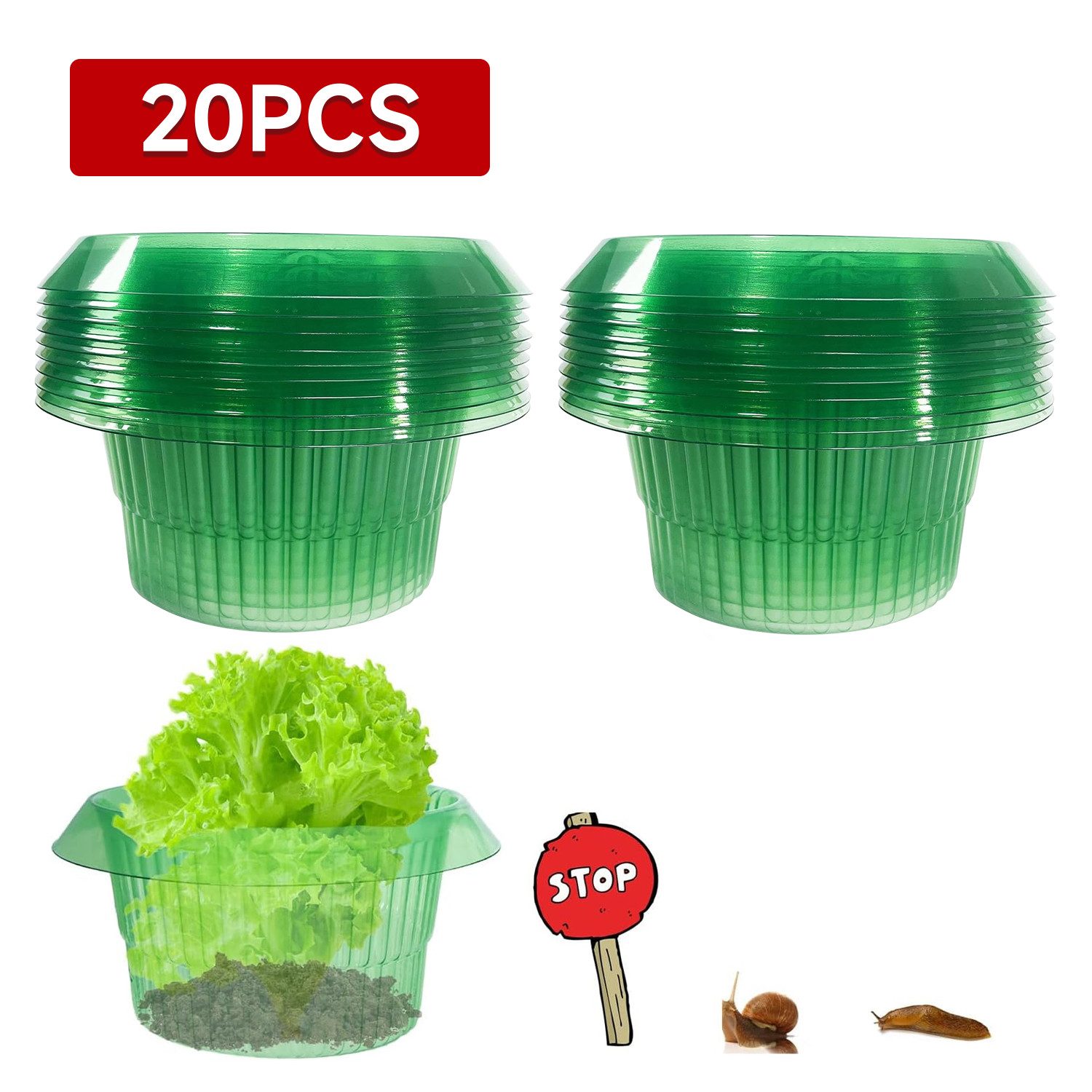 OSTWOLKE Schneckenkante 20 Stück Schneckenkragen Schneckenschutzring Schneckenschutz