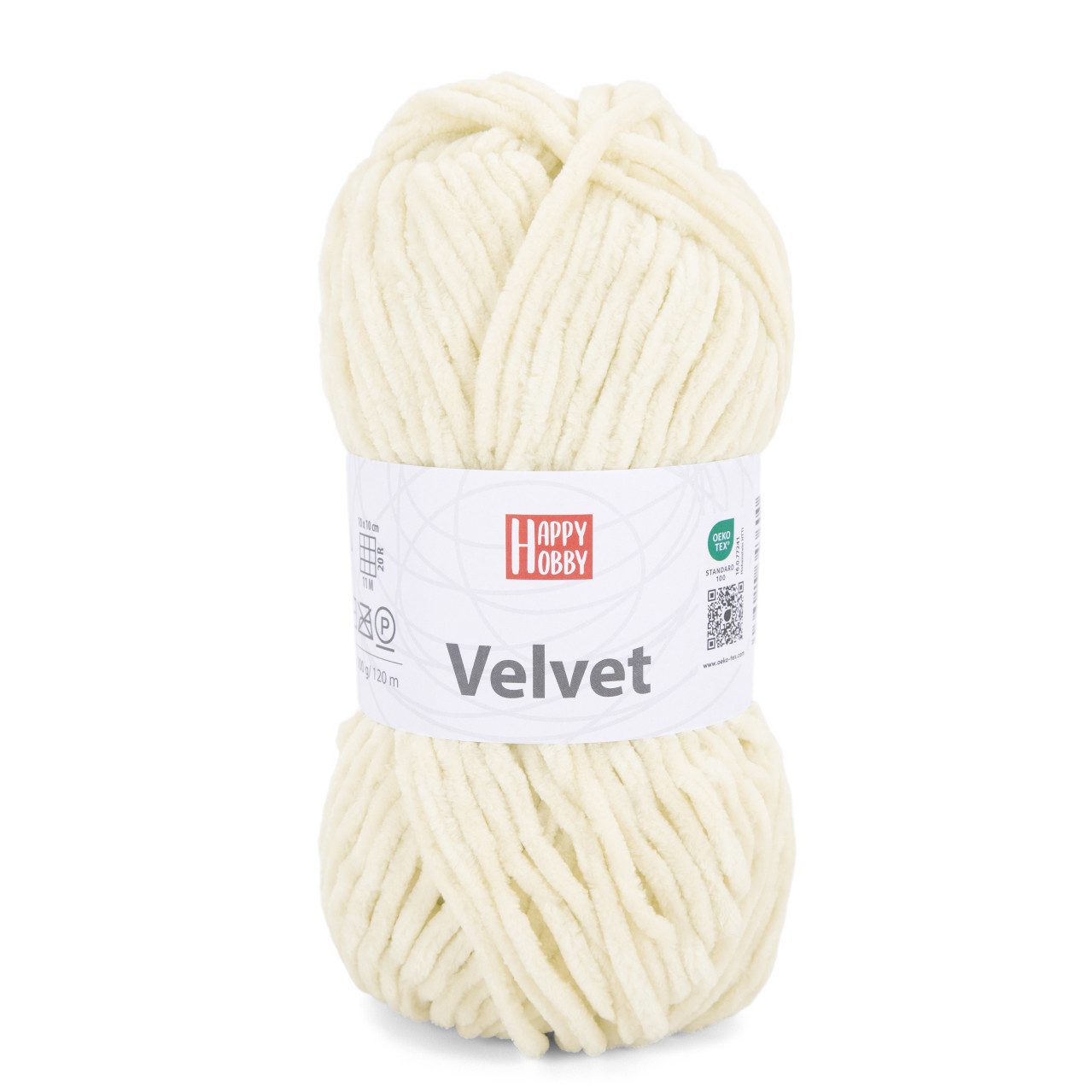 Gründl Bastelnaturmaterial Happy Hobby Wolle Velvet 100 g beige