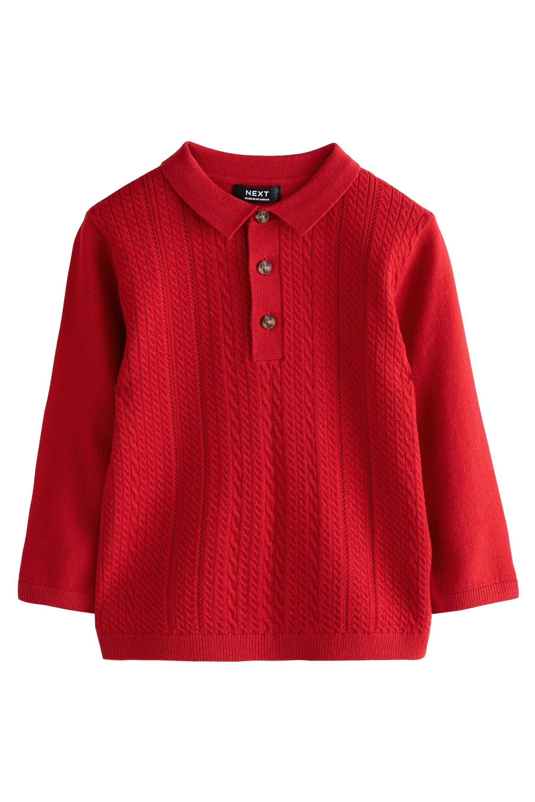 Next Poloshirt Polohemd im Zopfstrick (1-tlg) günstig online kaufen