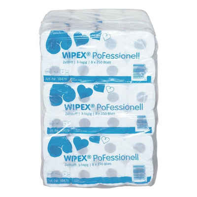 WIPEX Toilettenpapier (72-St), 3-lagig, hochweiß, 250 Blatt/Rolle