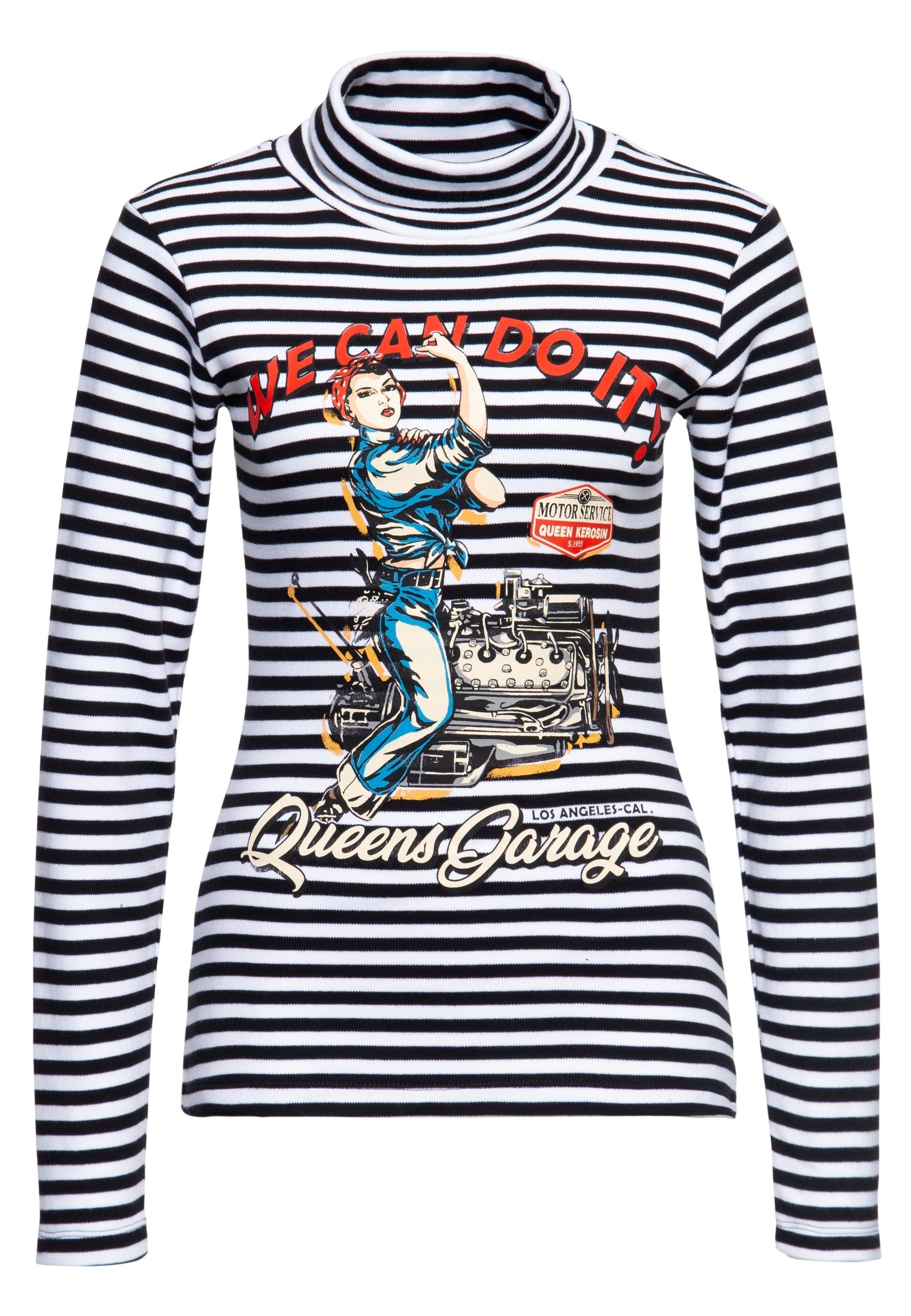 QueenKerosin Langarmshirt We can do it (1-tlg) mit Vintage 50´s Frontprint günstig online kaufen