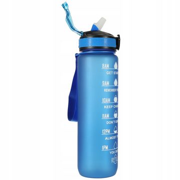 Festivalartikel Trinkflasche Wasserflasche mit Trinkhalm 1L, Sport & Reisen, Tritan, Neu