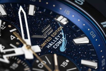 Vostok Europe Chronograph 320E694 Halley´s Comet Limited Edition Herrenuhr Lederband Blau 47 mm