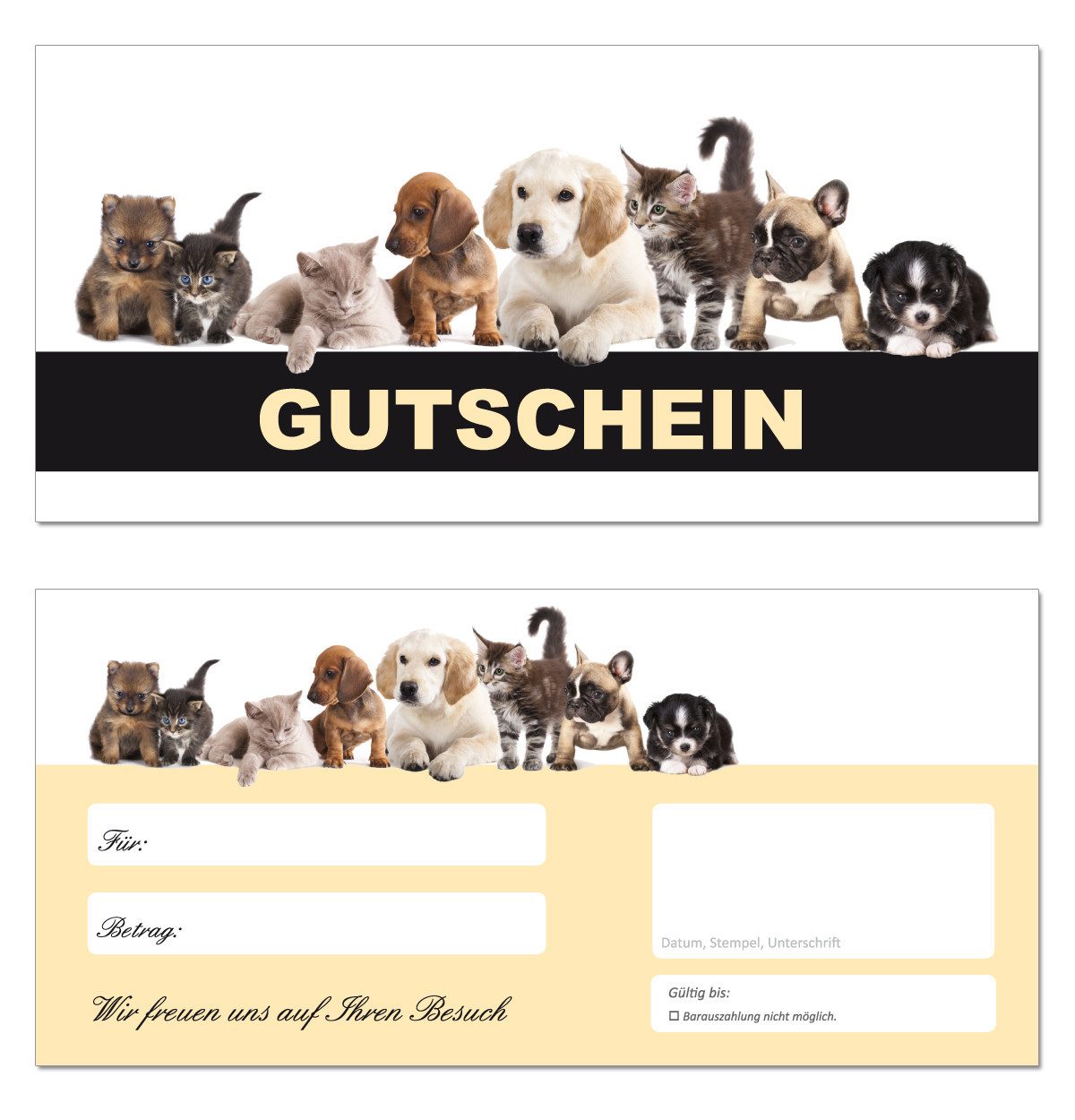 Geschenkkarte Geschenkgutscheine Haustiere (Tiere-663)
