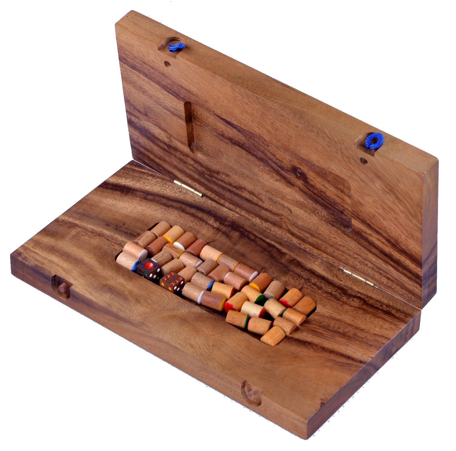 Logoplay Holzspiele Spielesammlung, Blockade – Würfel- und Strategiespiel - 2 bis 4 Spieler - Spielfeld 26 x 27 cm klappbar Holzspielzeug