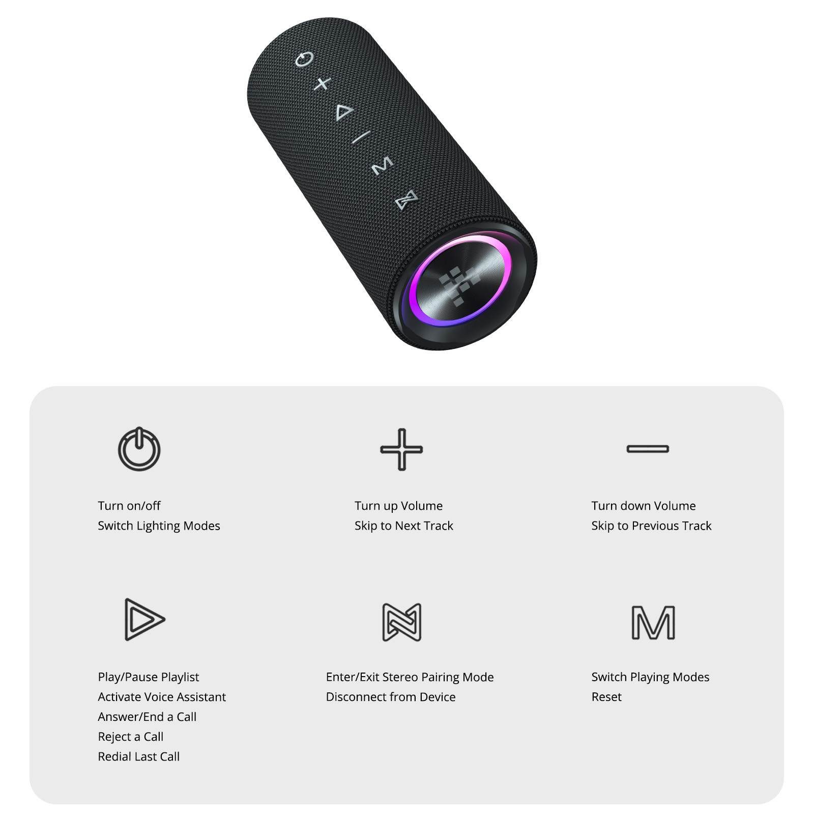 Tronsmart Mirtune C2 Tragbarer Außenlautsprecher IPX7 Wasserdicht Bluetooth-Lautsprecher (24 W)
