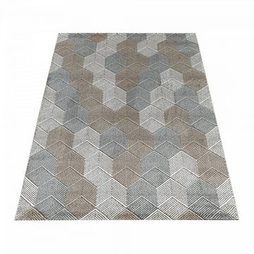 Teppich, Homtex, 80 x 150 cm, Rauten Modern Designer Kurzflor Teppich, dichter Flor, Höhe 9 mm