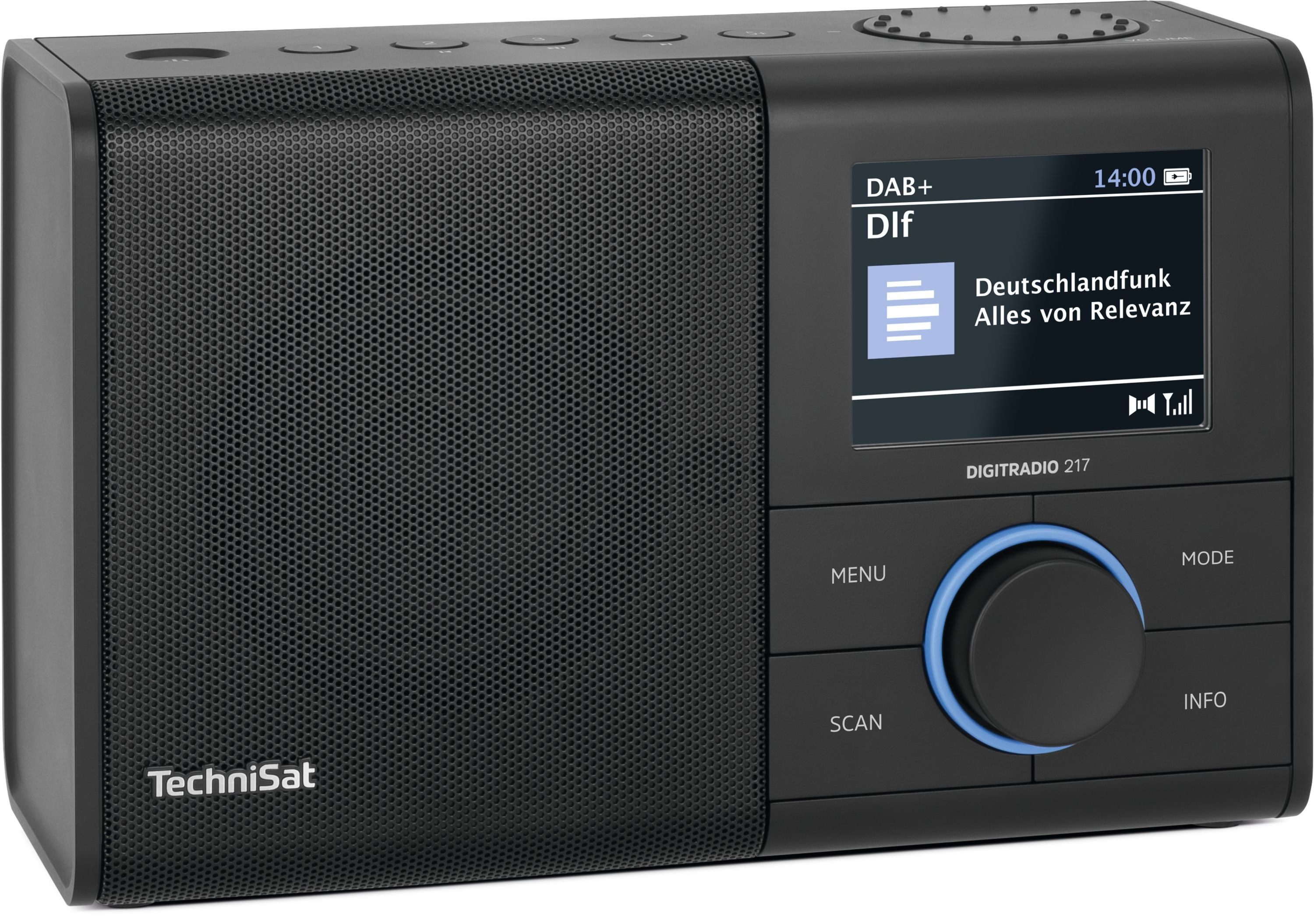 TechniSat DIGITRADIO 217 Digitalradio (DAB) (Digitalradio (DAB), FM-Tuner mit RDS, 5 W, 5 Direktwahltasten, Netz- und Batteriebetrieb, Bluetooth, 2 Weckzeiten)