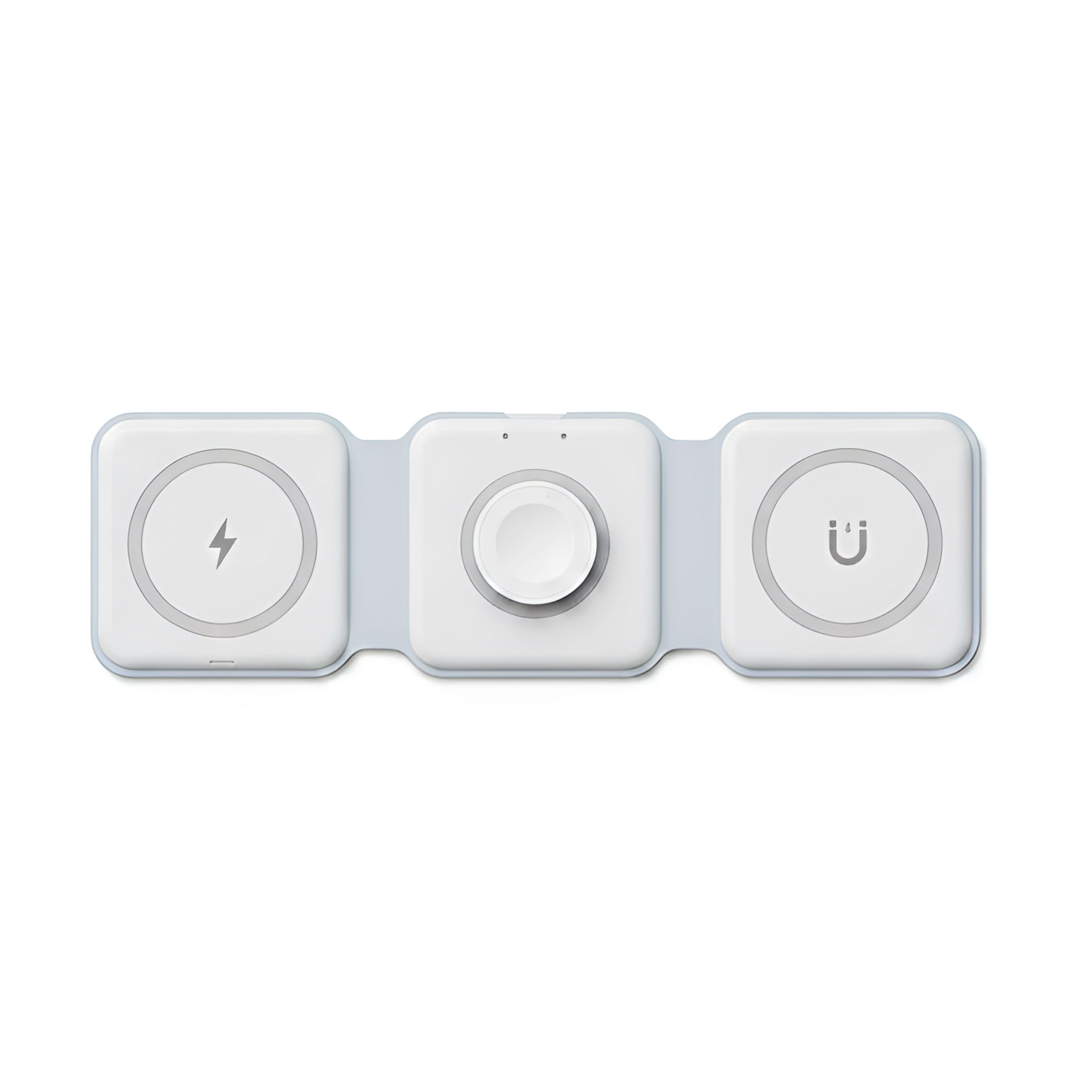 Futurea 3in1 MagSafe 15W Ladegerät faltbar für iPhone Watch AirPods Ladestation (2000 mA, 1-tlg., 3in1 Ladestation, MagSafe und Qi kompatibel, faltbar, kompakt, 3in1)