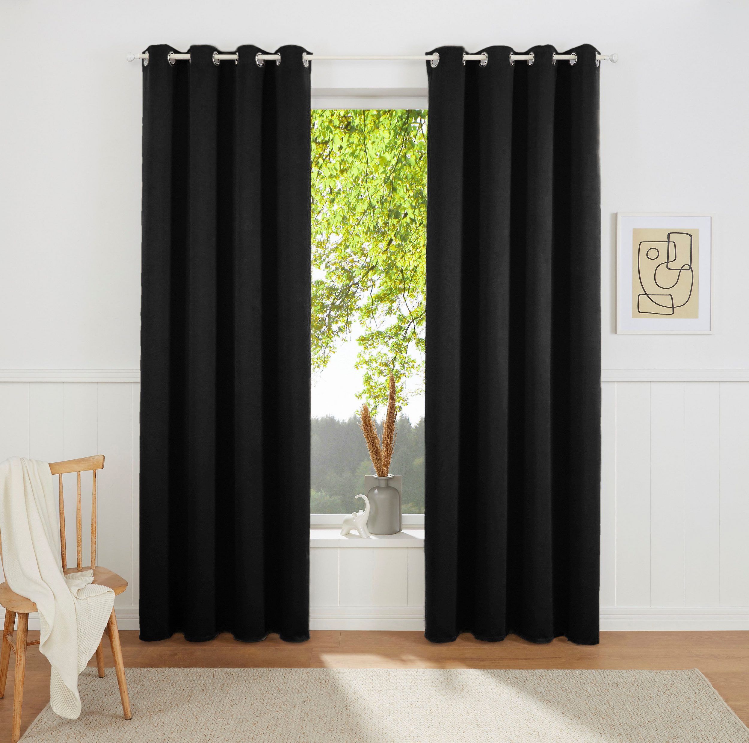 OTTO home Vorhang SOLA (1 St), Ösen, verdunkelnd, Polyester, blickdicht, Ös günstig online kaufen