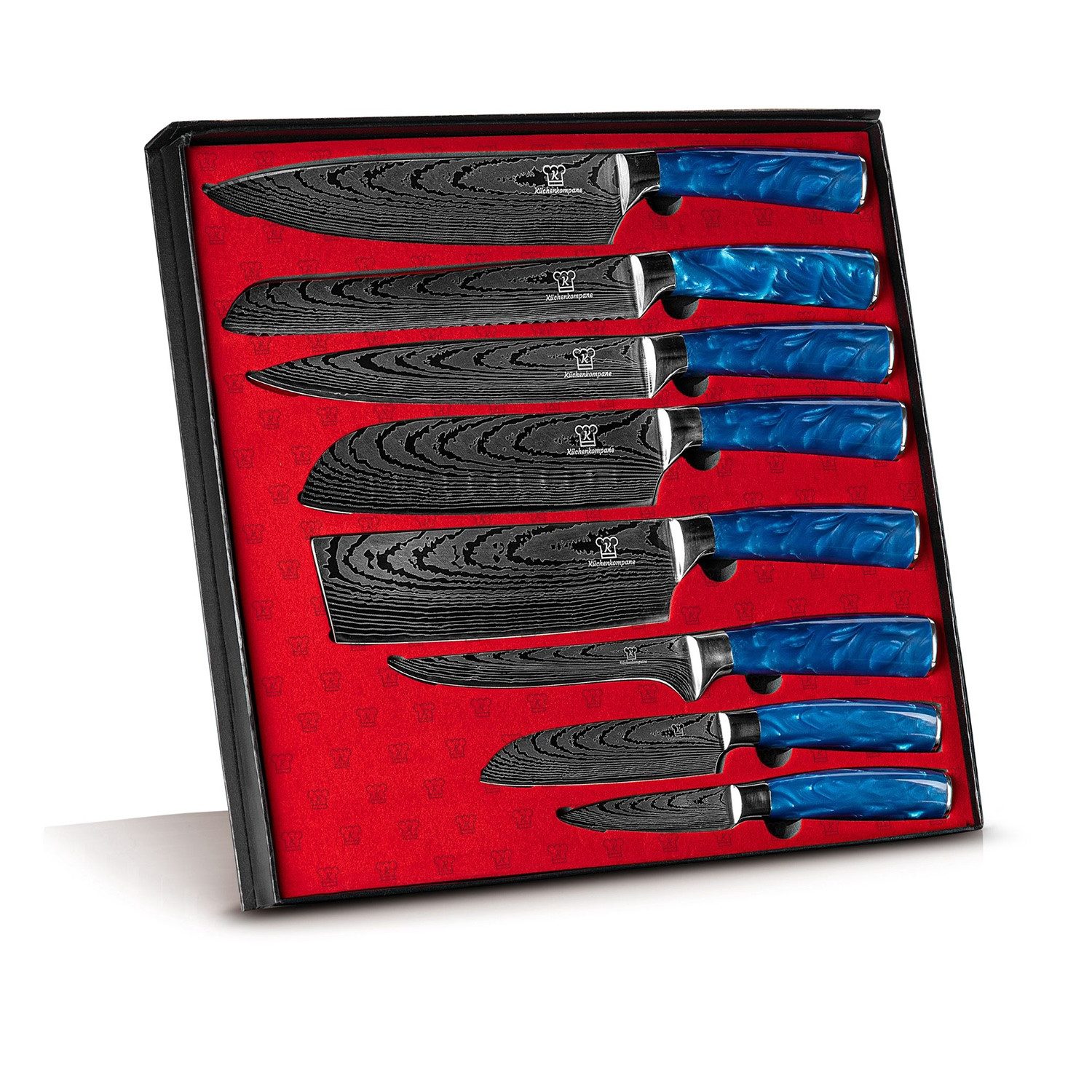 Küchenkompane Messer-Set Asiatisches Messerset Shiburu 8-teiliges Küchenmesser Set Premium (8-tlg)