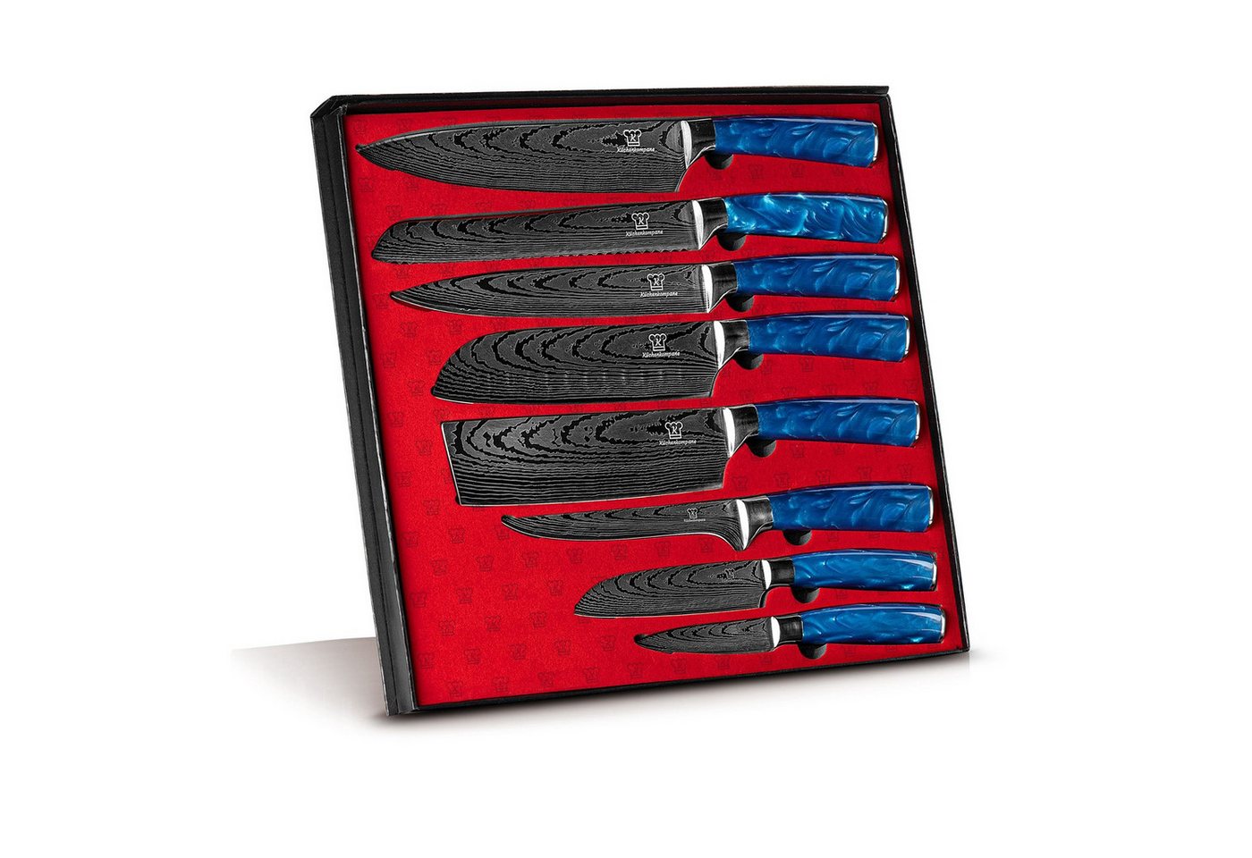 Küchenkompane Messer-Set Asiatisches Messerset Shiburu 8-teiliges Küchenmesser Set Premium (8-tlg)