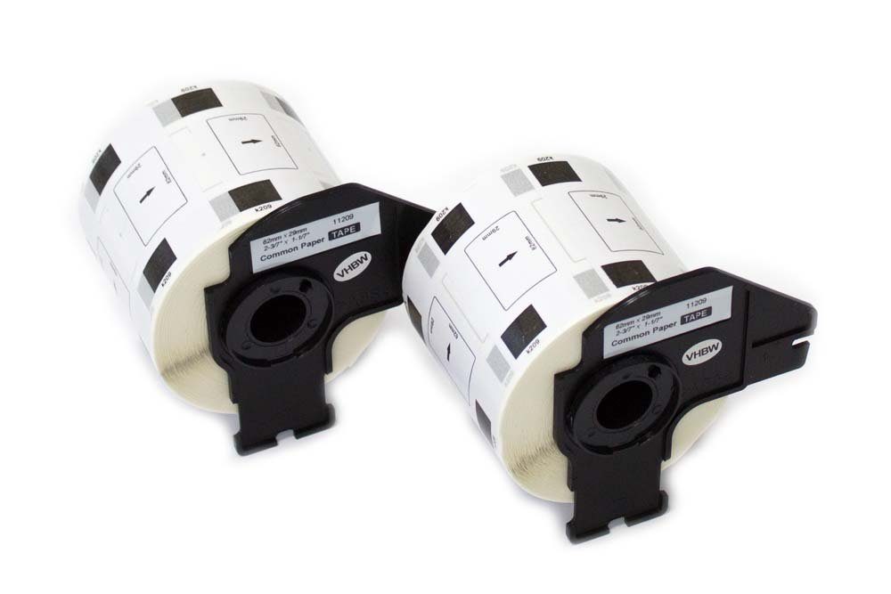 passend Etikettenpapier QL-500A QL560VP, für PT QL-560, vhbw QL-550, QL500BW, Brother