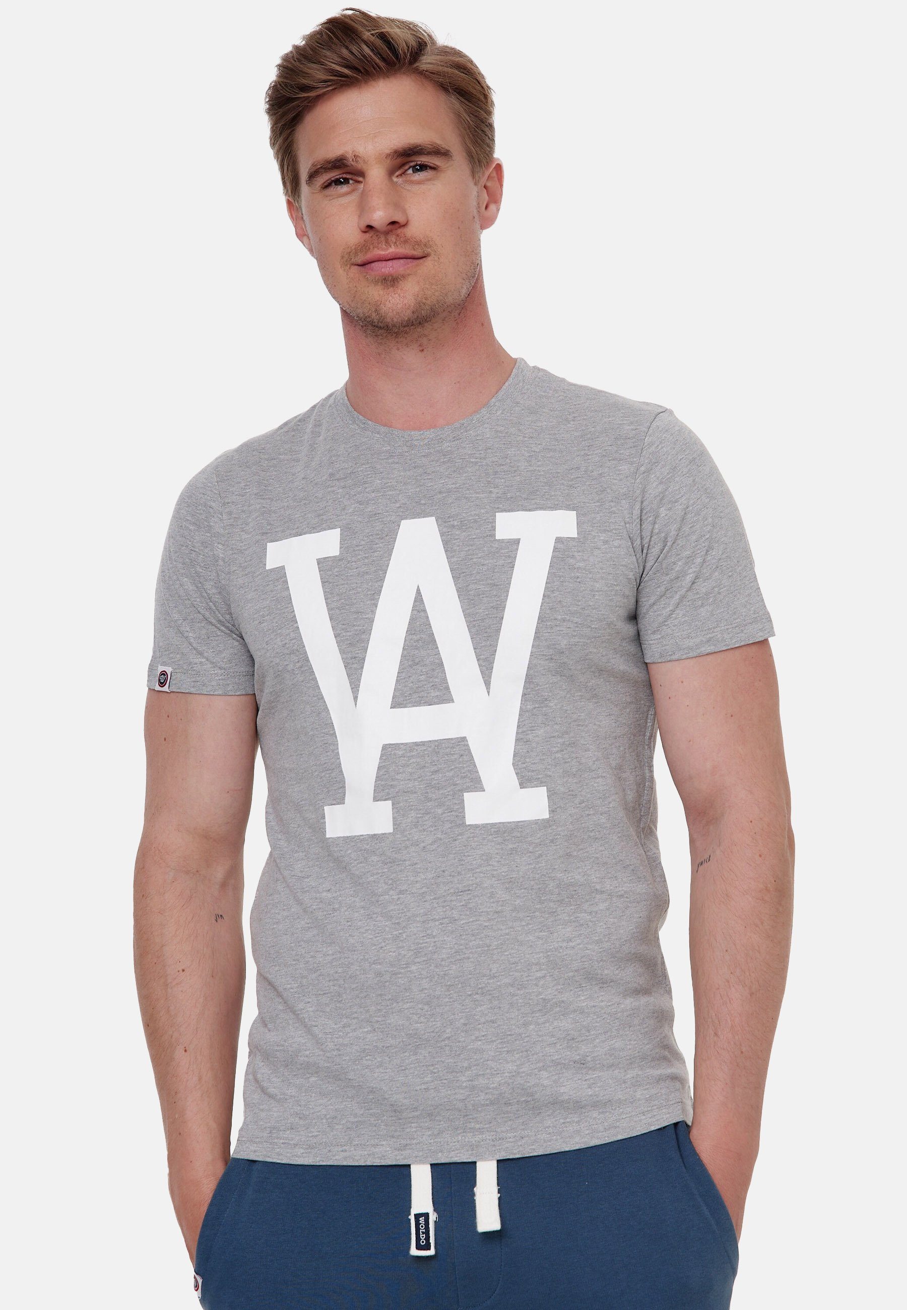 Woldo Athletic T-Shirt T-Shirt Big WA grau-weiß