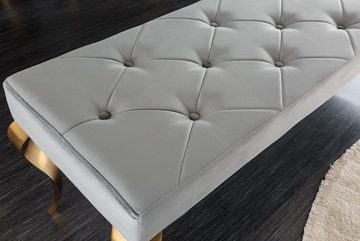 riess-ambiente Sitzbank MODERN BAROCK 175cm grau / gold (Einzelartikel, 1-St), Esszimmer · Samt · Edelstahl · Schlafzimmer · Flur · Design