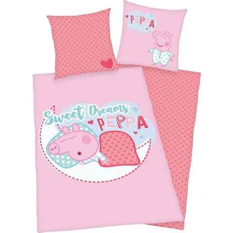 Kinderbettwäsche Peppa Pig, Peppa Pig, Linon, mit niedlichem Peppa Pig Motiv