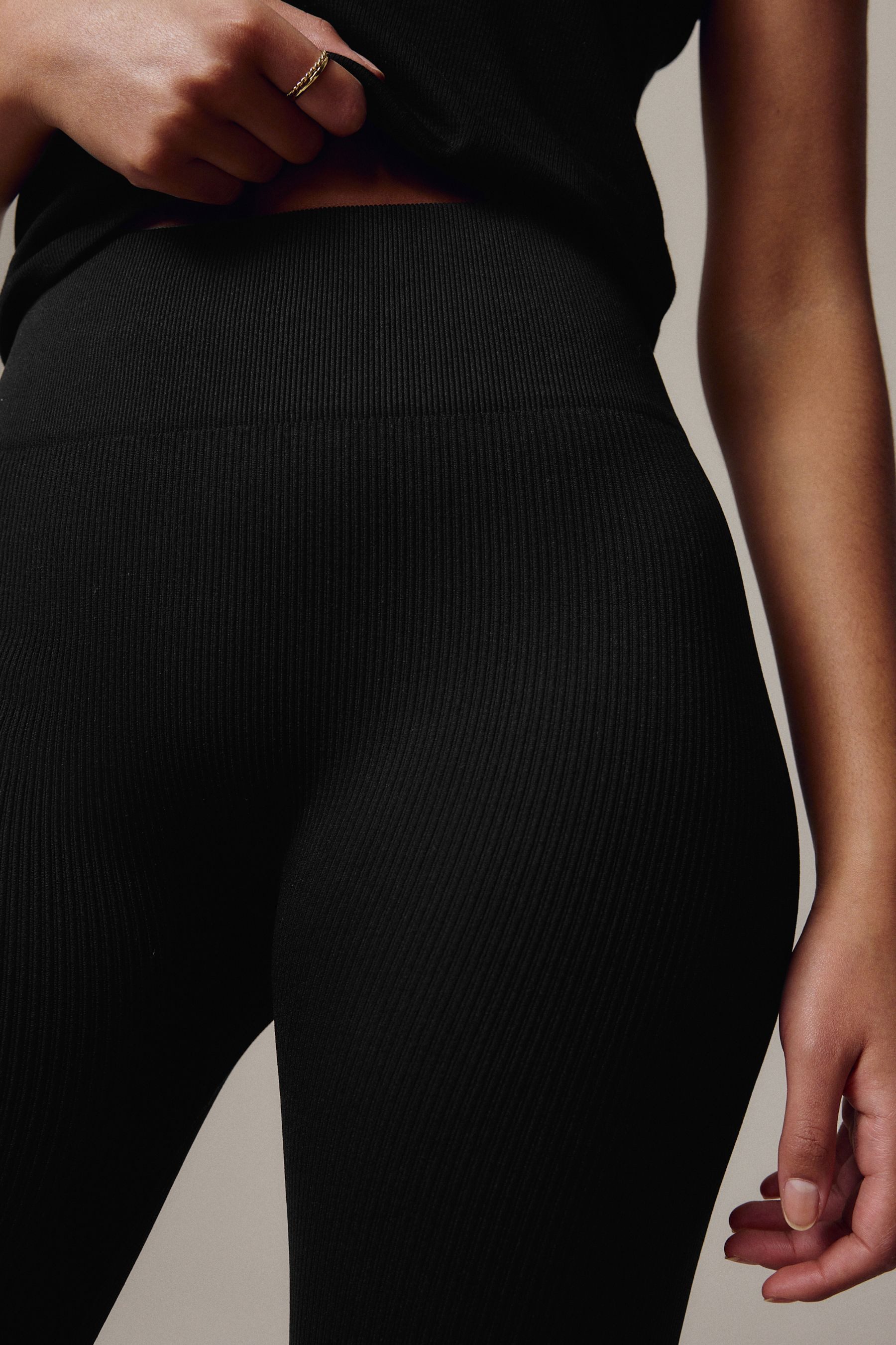 Next Highwaist Leggings Gerippte Leggings mit hoher Taille (1-tlg)