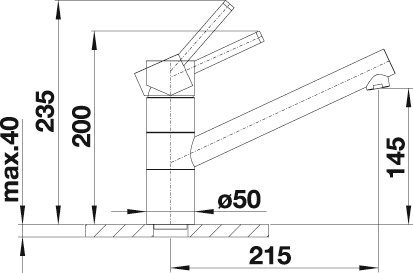 mit herausnehmbarer TIVO-F Hochdruck, Vorfensterarmatur Blanco Küchenarmatur