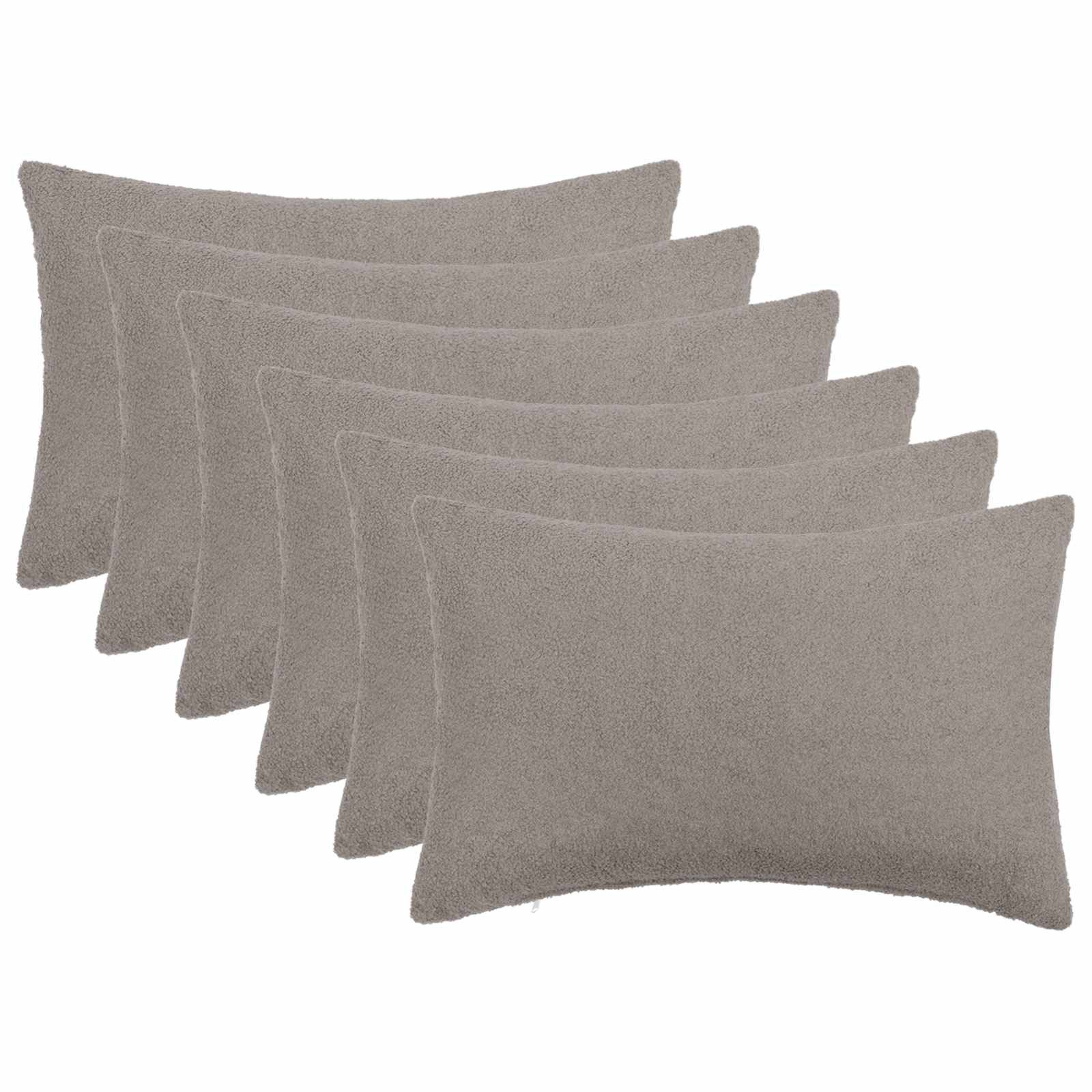 vidaXL Kissenbezug Kissenbezug 6 pcs HEERLEN Hellgrau 30 x 50 cm Bouclé, (6 Stück)