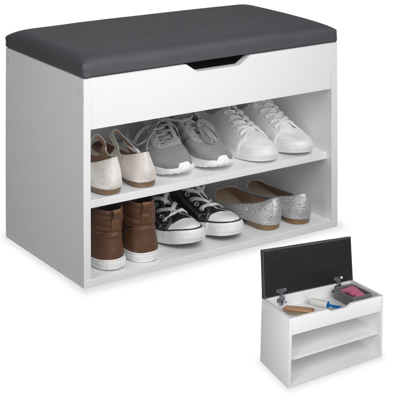 tectake Schuhschrank Schuhbank (Komplettset, 1-St., inkl. günstig online kaufen