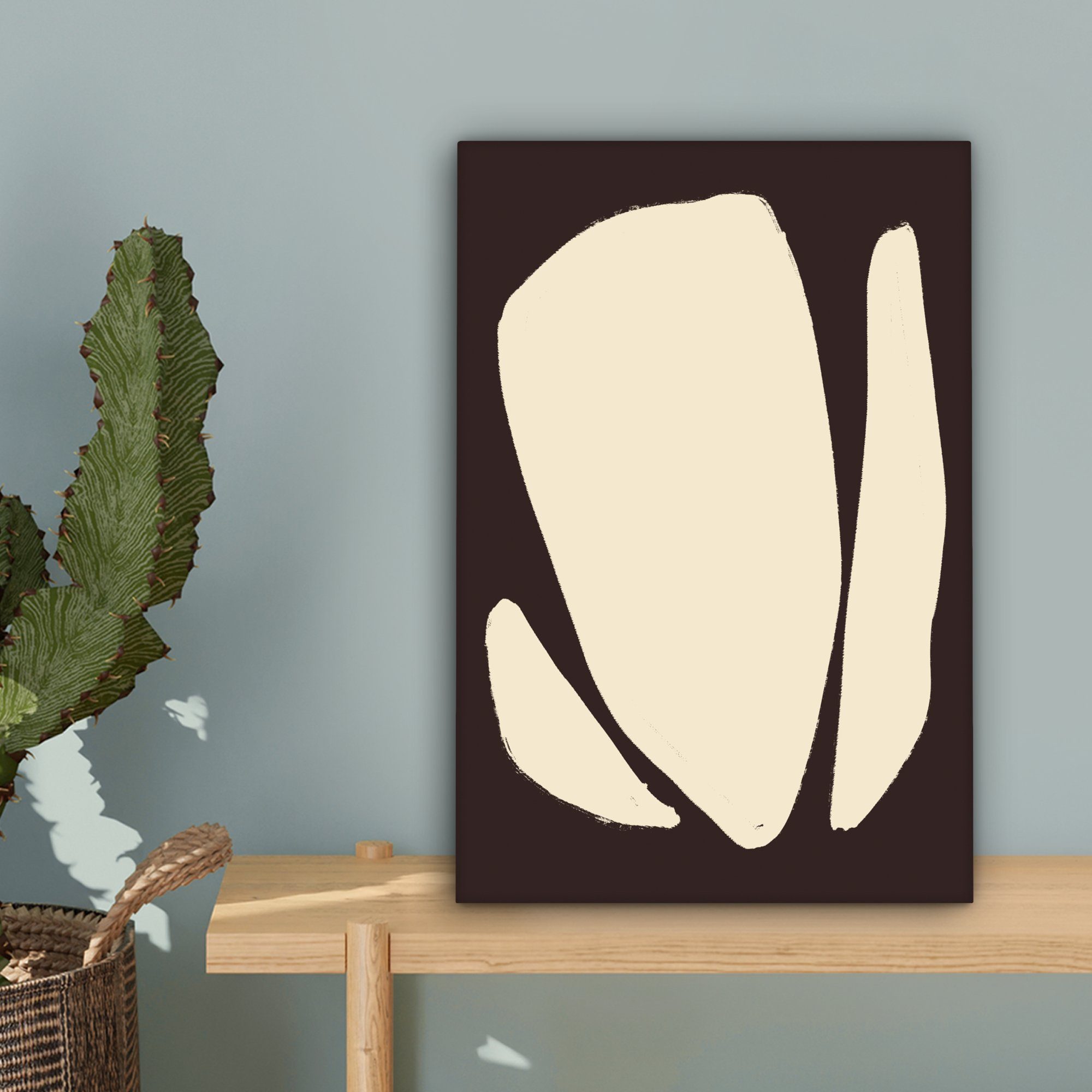 OneMillionCanvasses® Leinwandbild Kunst - Abstrakt, Gemälde, Leinwandbild - (1 20x30 inkl. Zackenaufhänger, cm - St), fertig Braun bespannt Modern