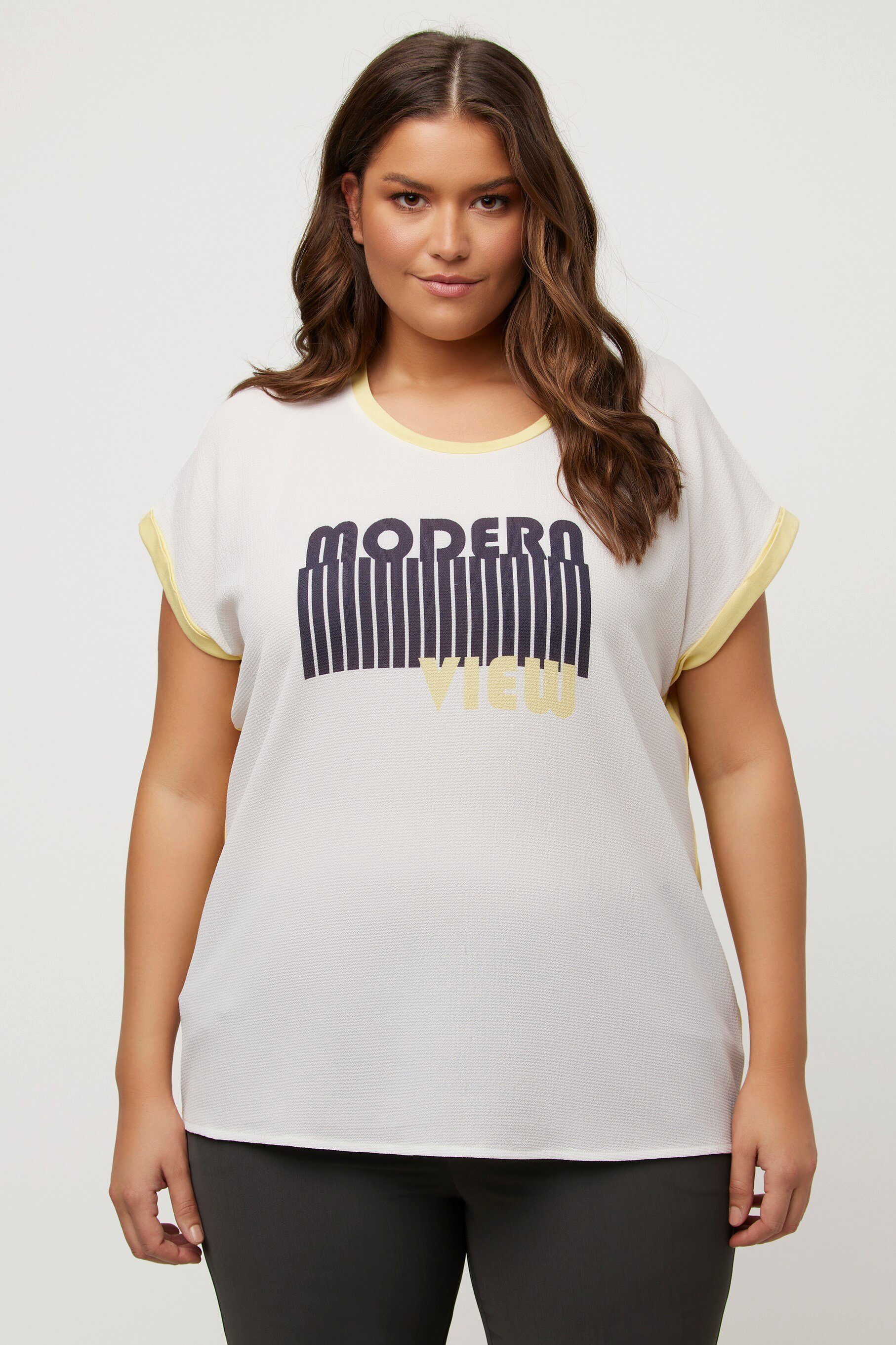 Ulla Popken T-Shirt T-Shirt Schriftmotiv Oversized günstig online kaufen