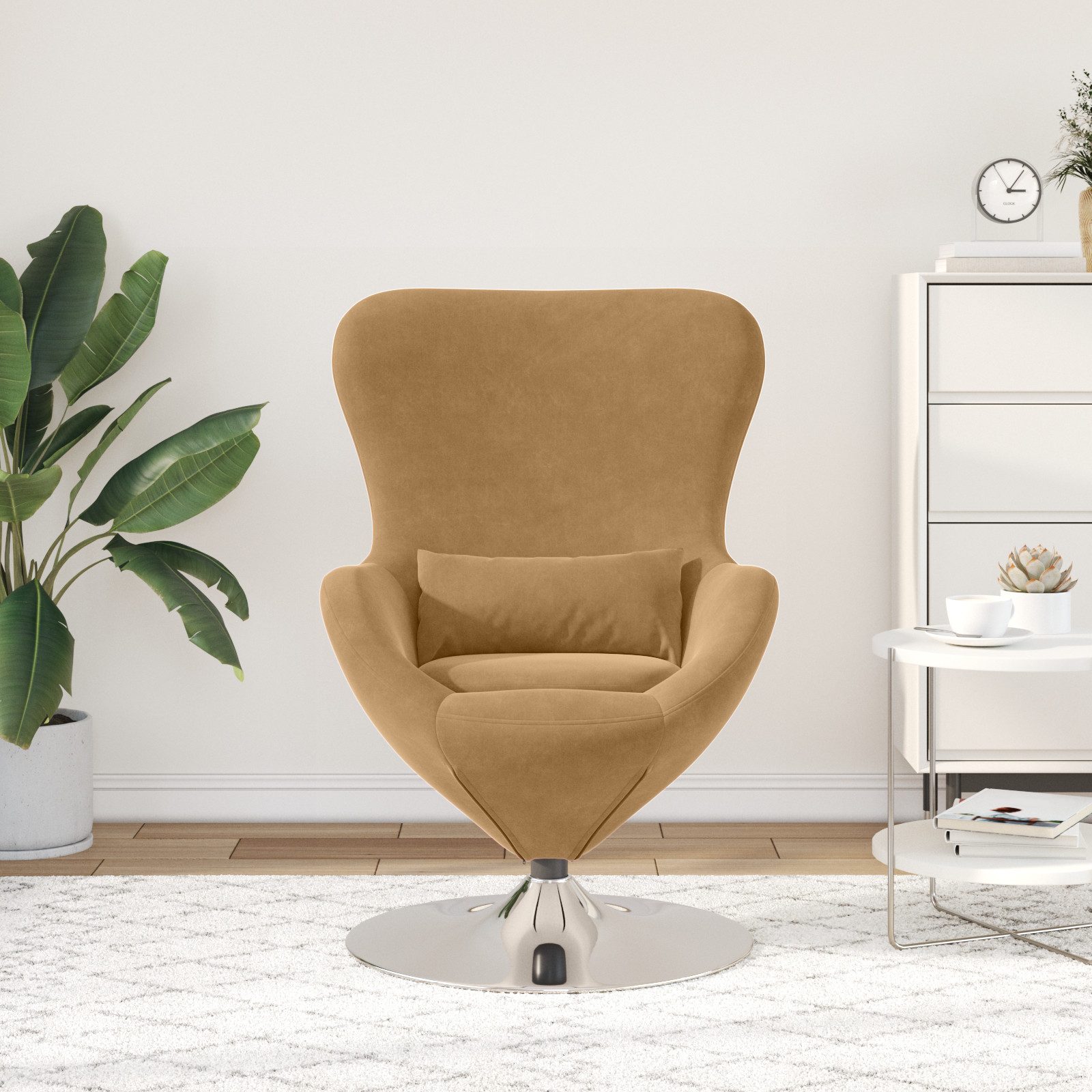 vidaXL Sessel Eierstuhl Braunes Velvet (1-St) günstig online kaufen