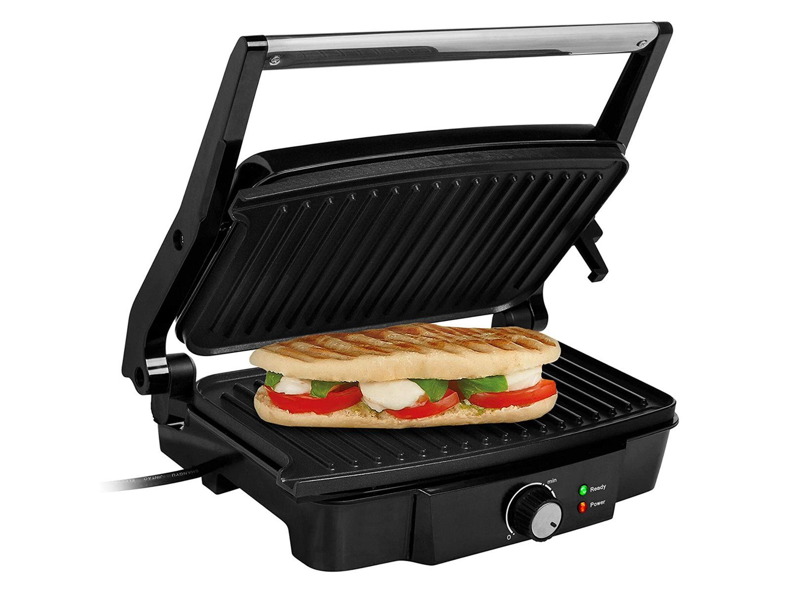 Tristar Kontaktgrill, 1500 W, Multi Indoorgrill & Grillzange fettarm grillen, Snack & Paninimaker
