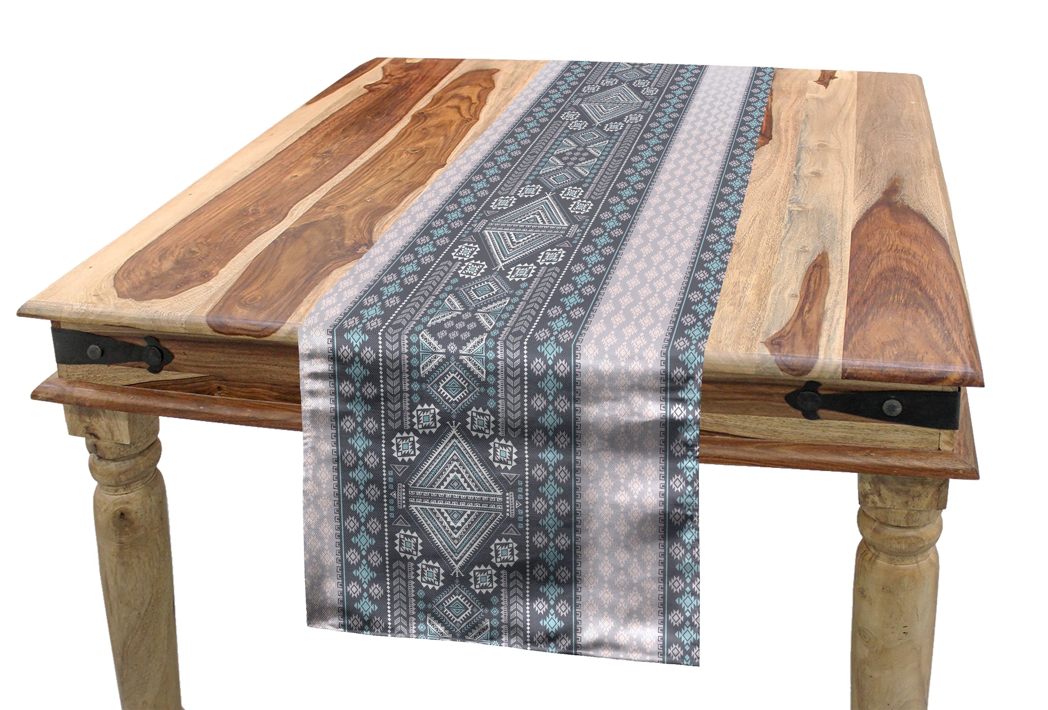 Abakuhaus Tischläufer Esszimmer Küche Rechteckiger Dekorativer Tischläufer, Mexican Drucken Triangles Weiche Töne | Tischläufer
