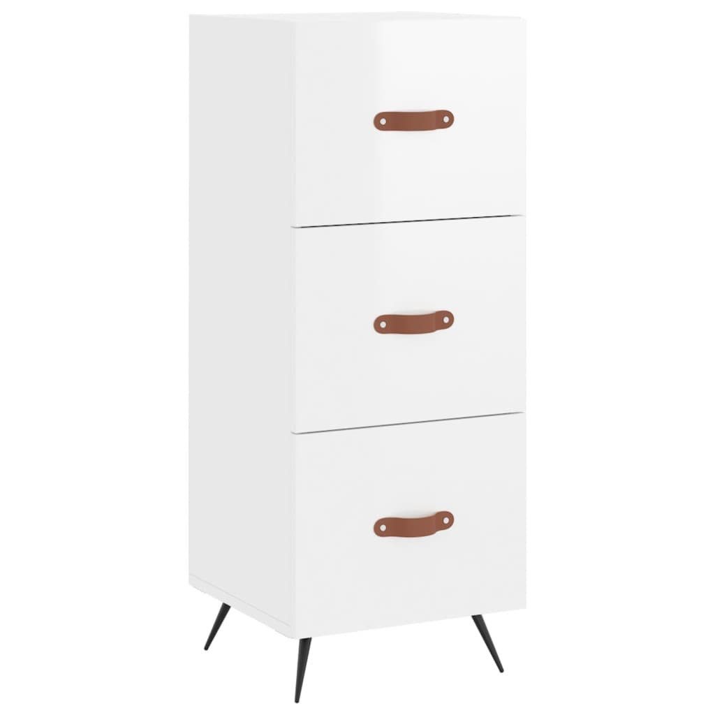 Sideboard Sideboard Hochglanz-Weiß 34,5x34x90 cm Holzwerkstoff