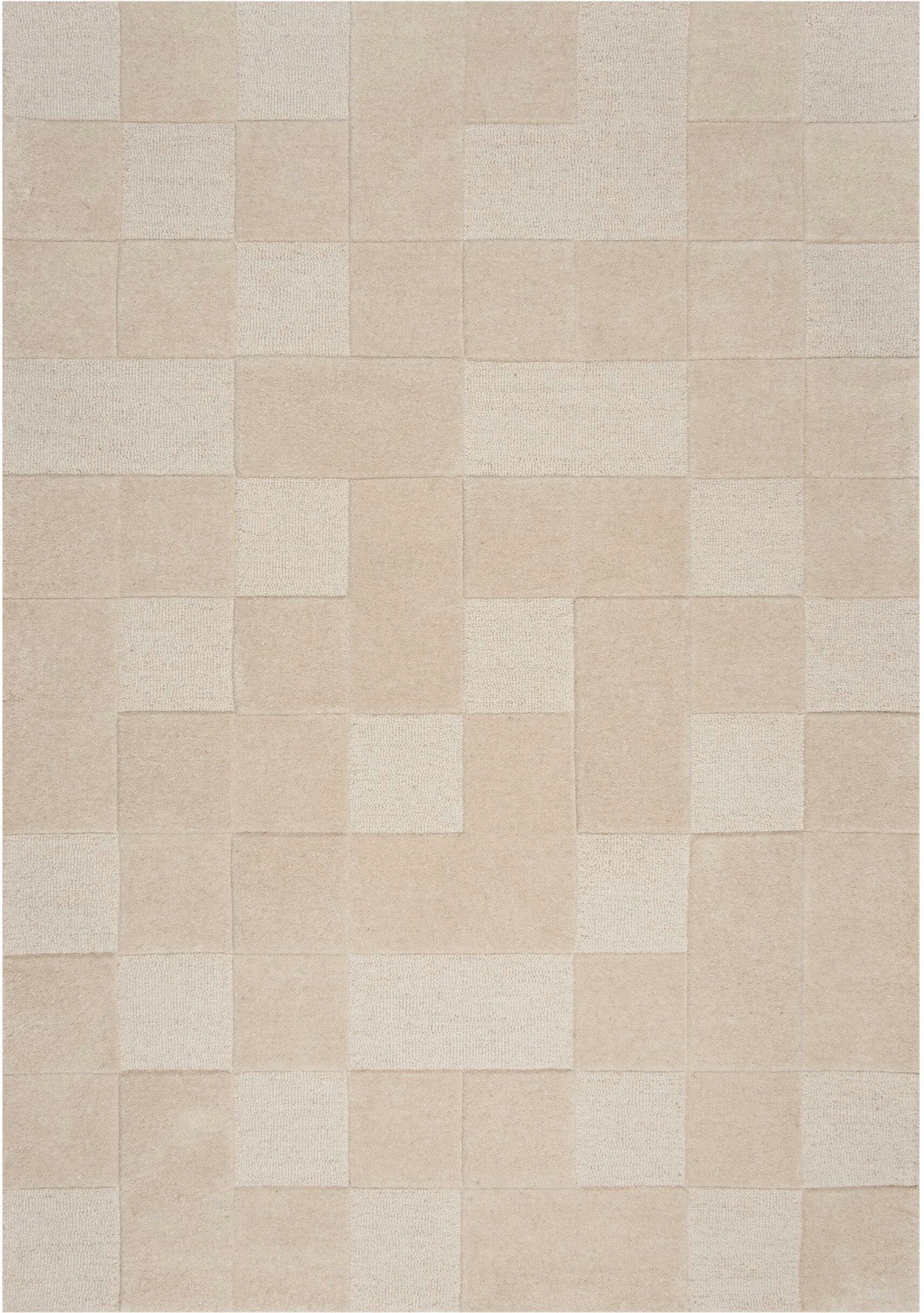 FLAIR RUGS Wollteppich "Checkboard, mit modernem Schachbrettmuster" rechtec günstig online kaufen