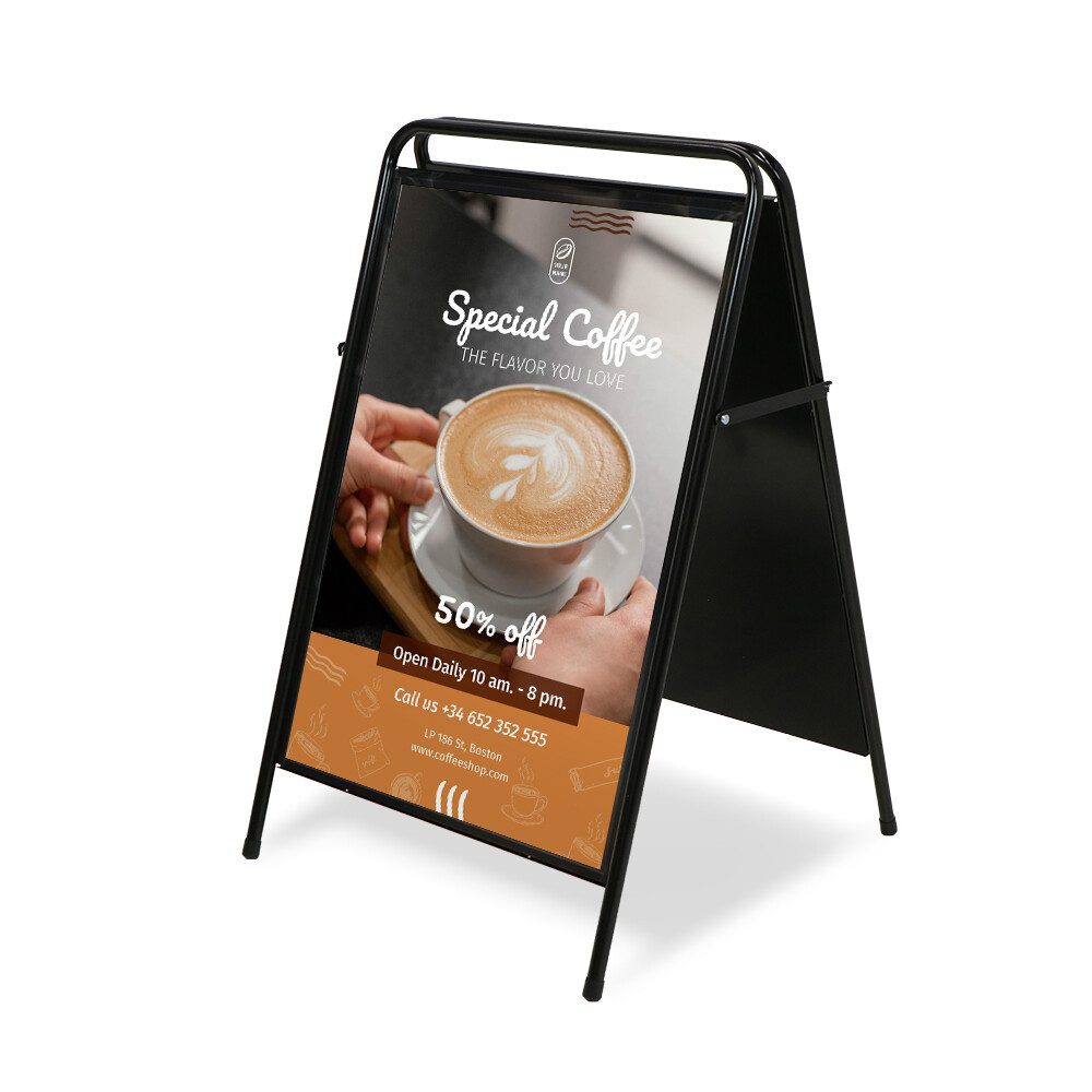 Showdown Displays Einzelrahmen Showdown Displays Kundenstopper Elegant Stahl - 70x100cm, (1 St)