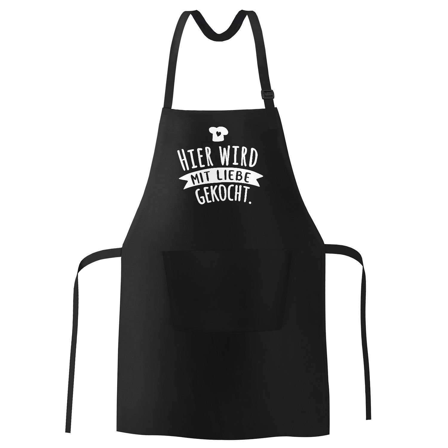 MoonWorks Grillschürze Kochschürze Männer Frauen Hier wird mit Liebe gekoch günstig online kaufen