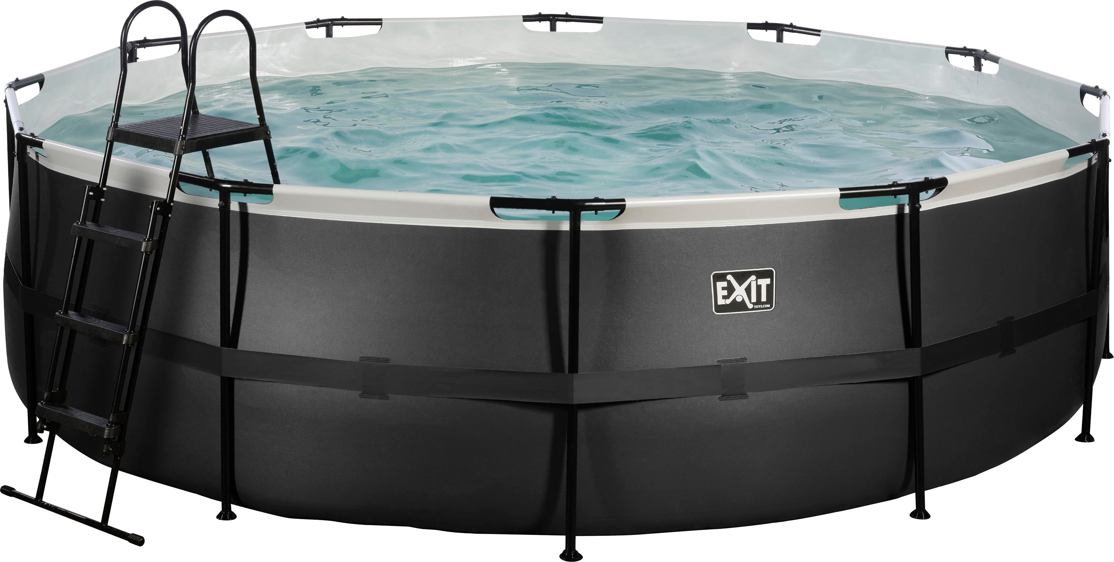 EXIT Framepool inkl. Sicherheitsleiter (Set, 4-tlg), ØxH: 488x122 cm, mit Kartuschenfilteranlage und Filterkartusche
