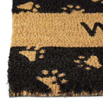 Fußmatte Fußmatte Kokos TATZEN WELCOME, relaxdays, Höhe: 15 mm