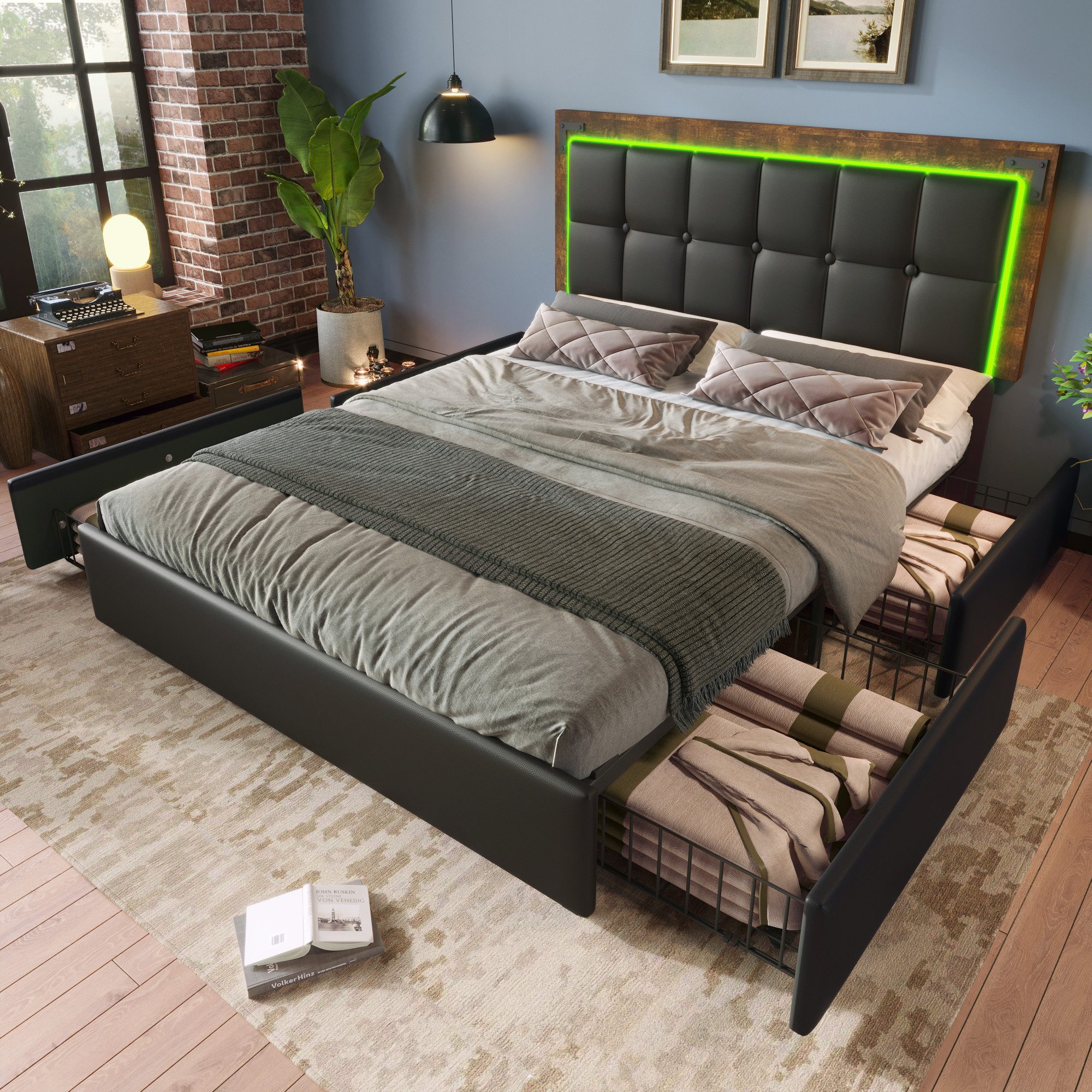 STILVORA Polsterbett Bettgestell 140x200 bett mit günstig online kaufen