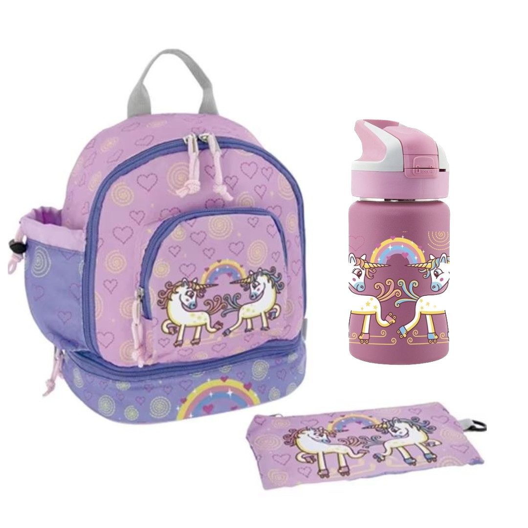 Laken Thermoflasche Thermosflasche made in Spain aus Edelstahl 0,35 L + Wickelrucksack