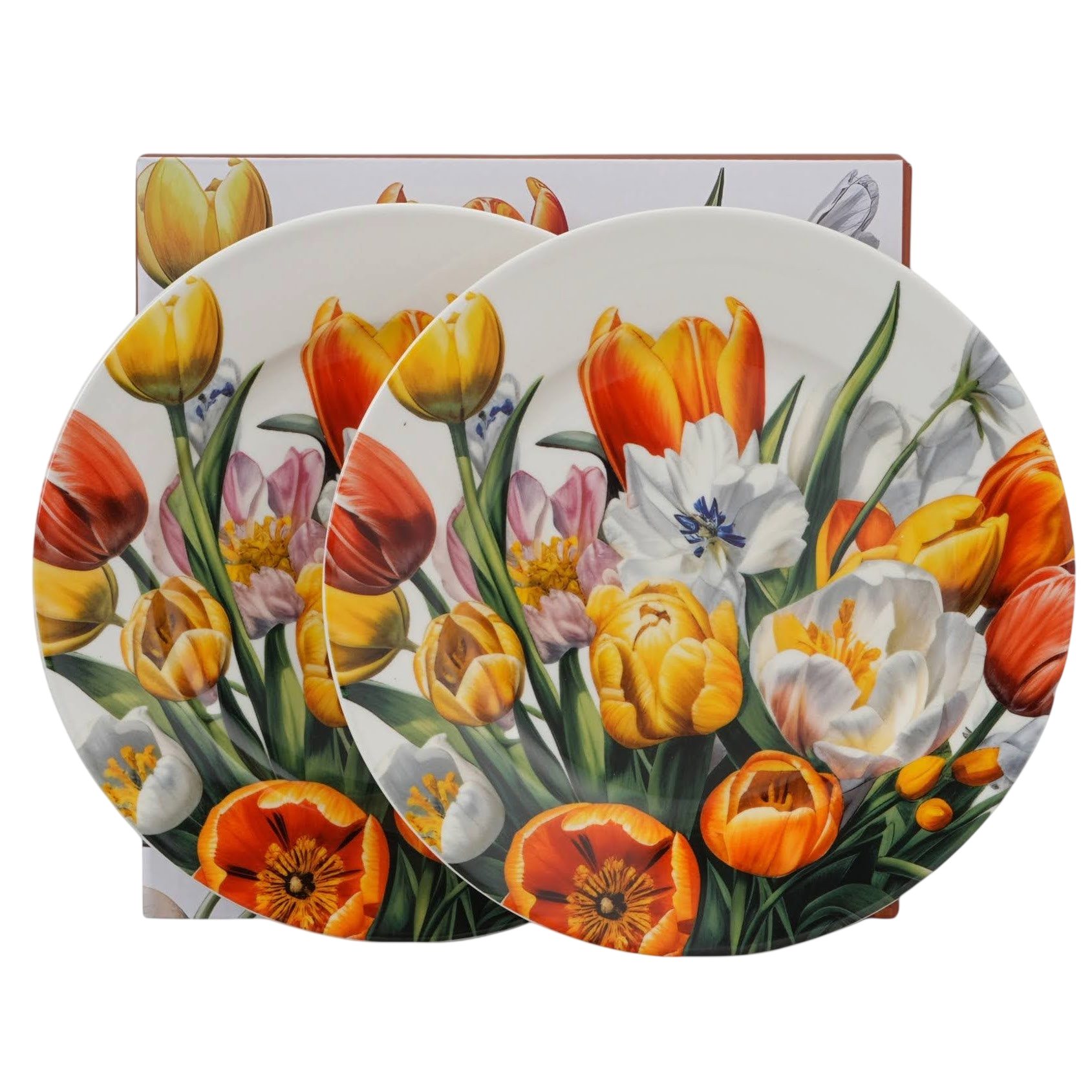 Duo-Gift Frühstücksteller DUO Porcelain 2er-Set Dessertteller Teller Tulpen 5 O'Clock Collection