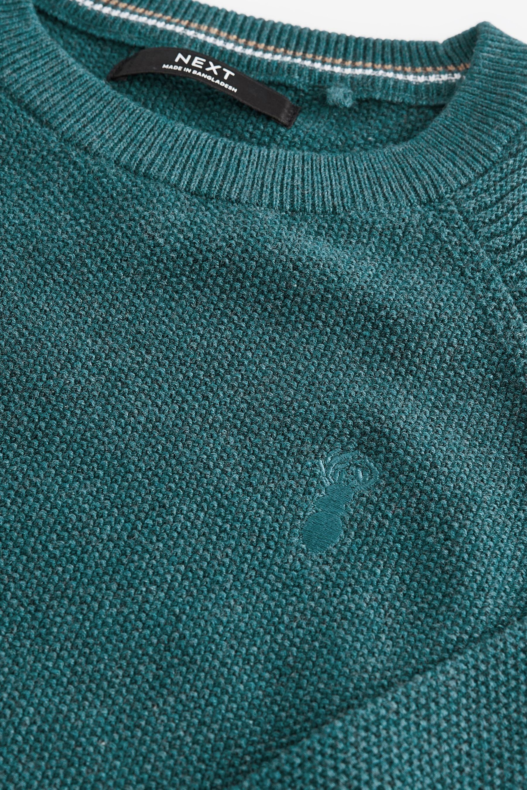 (1-tlg) Next Pullover Teal und Rundhalspullover mit Hirsch Blue Struktur