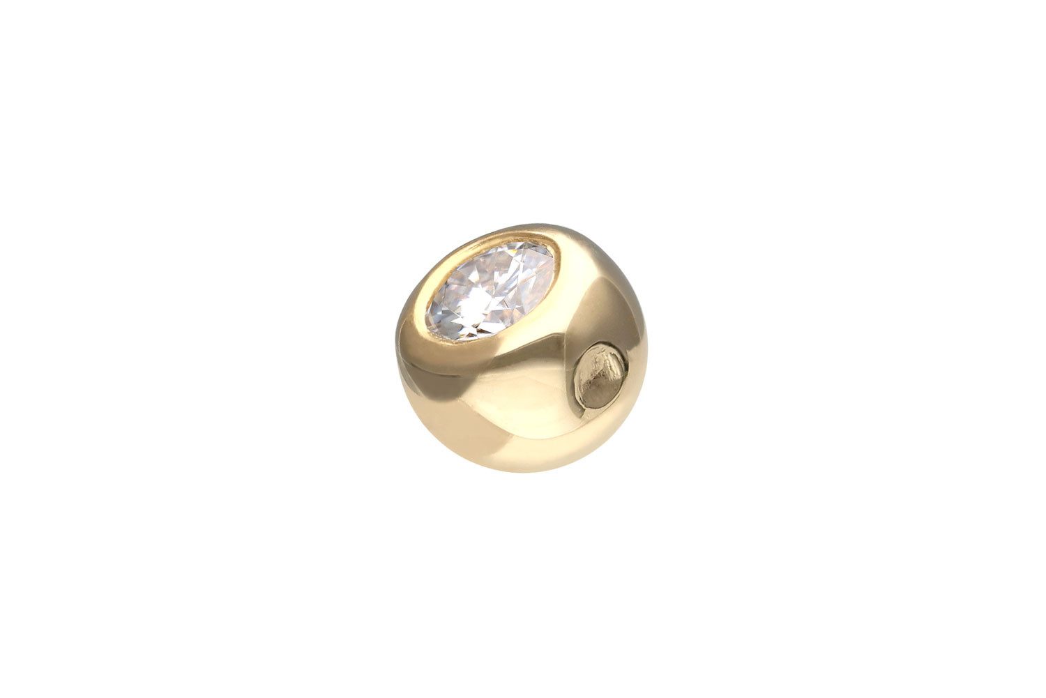 PIERCINGLINE Piercing-Set 14/18 Karat Gold Klemmkugel MOISSANIT (Klemm-Aufsätze, 1-tlg)