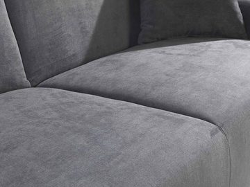 Iwaniccy 3-Sitzer Sofa JULIA, B 201 cm, Grau, Mikrofaserbezug, mit 2 Zierkissen