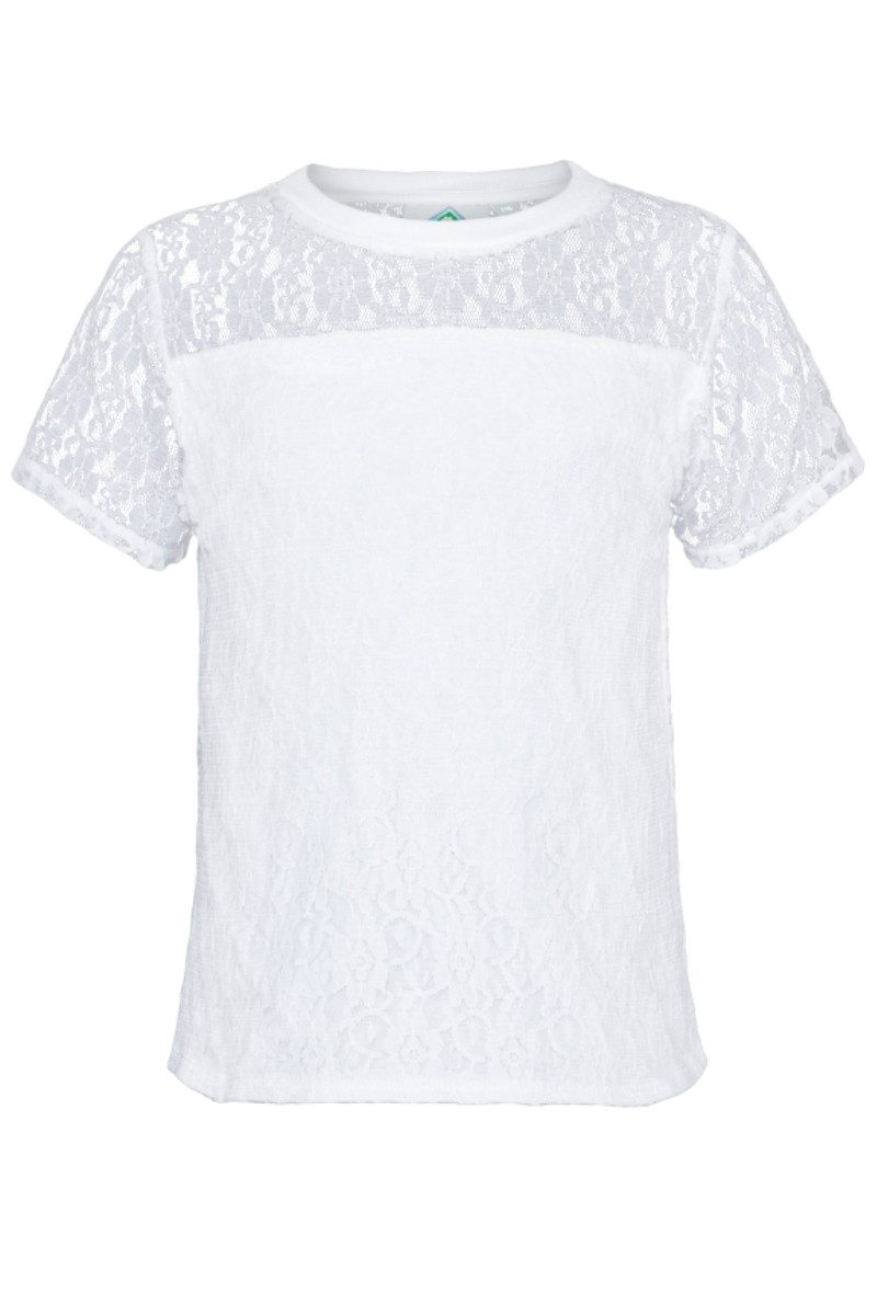 Isar-Trachten Trachtenbluse Trachtenshirt Kind - MALIA - weiß