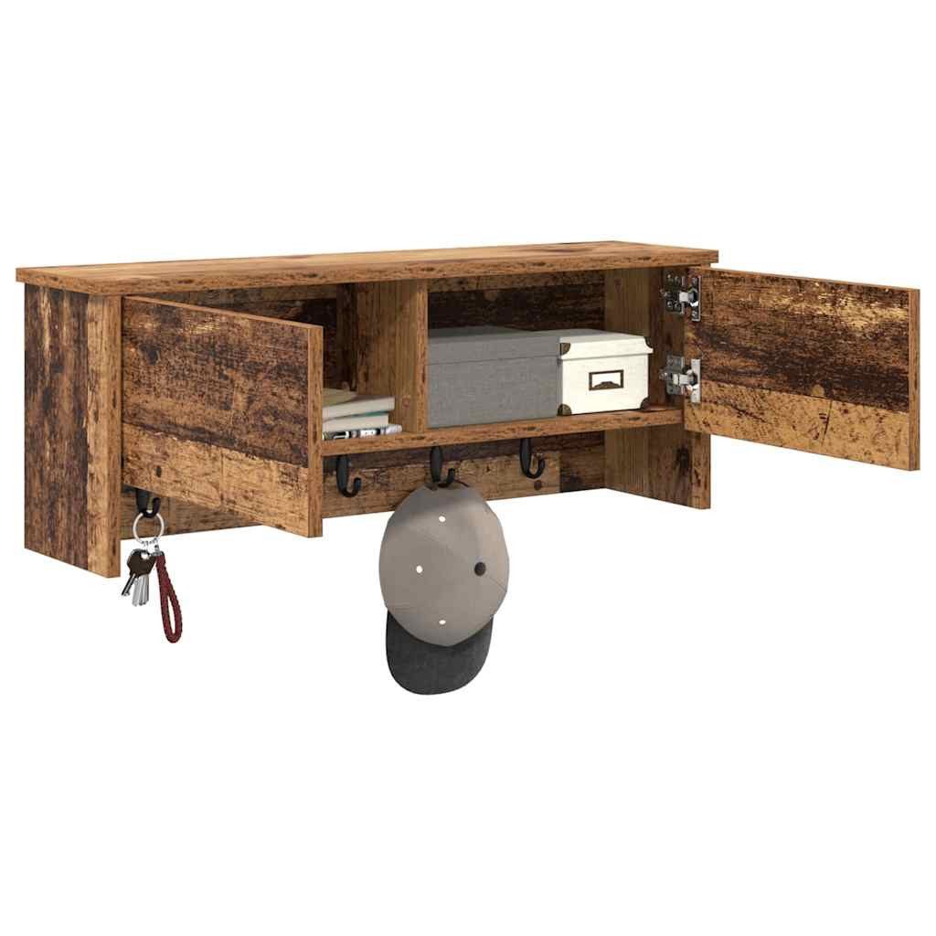 vidaXL Regal Wandmontierter nachttisch Wandhalterung Altholz 80 x 20 x 30 cm, 1-tlg.