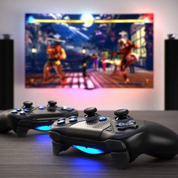 CSL Gaming-Controller (1 St., Wireless Gamepad für PS4 & Switch, Bluetooth & Kabel, Touchpad, Akku)