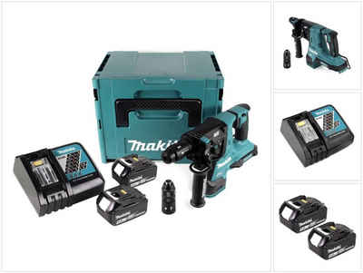 Makita Schlagbohrmaschine »Makita DHR 281 RTJ Brushless Akku Bohrhammer 28 mm im Makpac mit 2x 18 V- 5 Ah/5000 mAh Akku und Ladegerät«