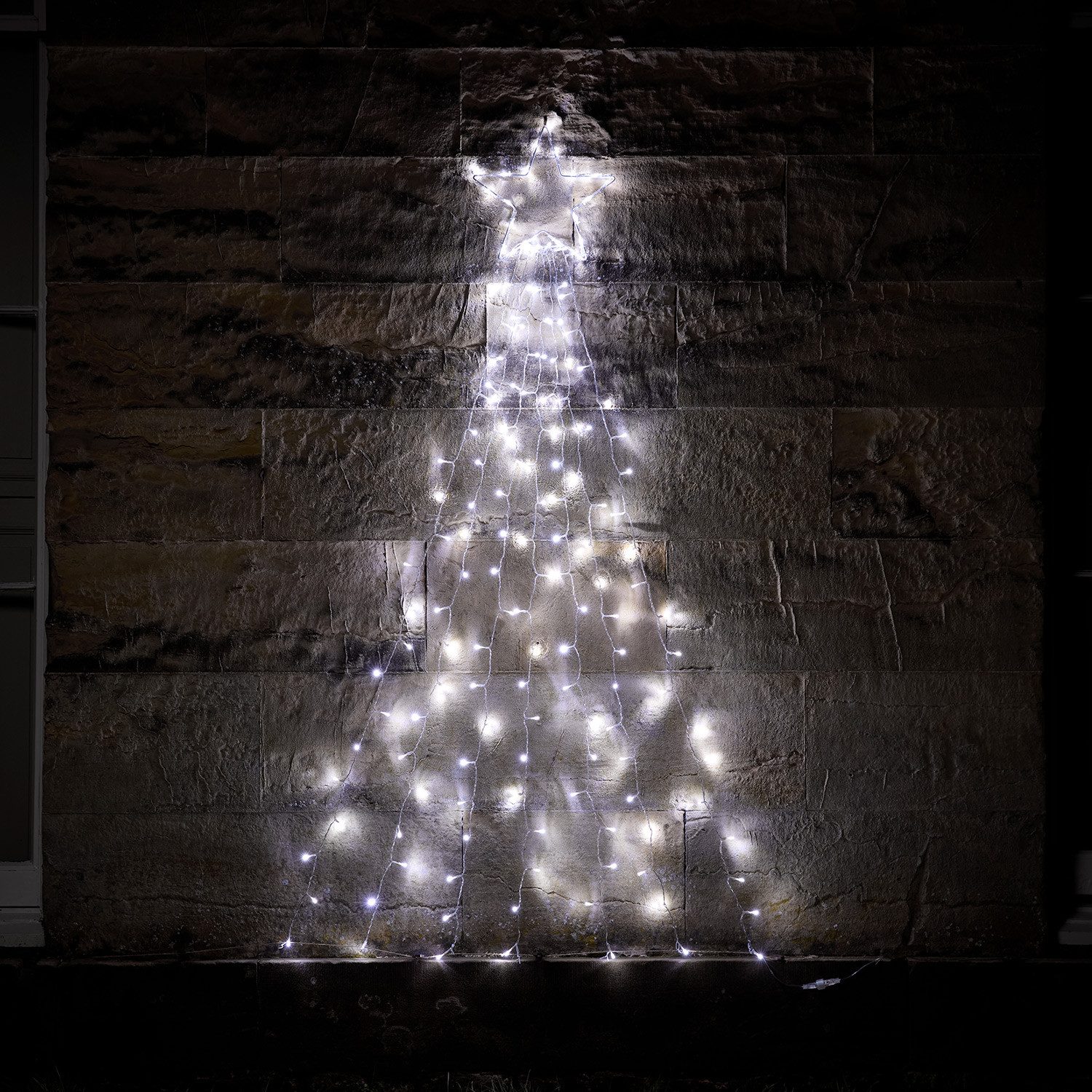 Lights4fun LED Dekolicht Wanddeko Bicolor LED Weihnachtsbaum mit Fernbedienung, LED fest integriert